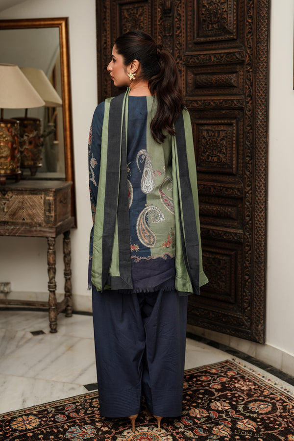 Shamaeel Ansari | Nazaakat Pret | Olive Muse - Formal Dress - available at Maria Faisal in UK and USA.