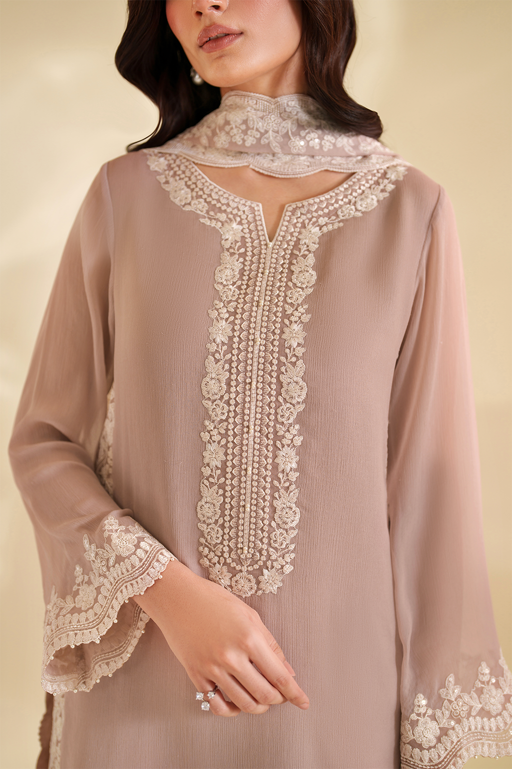 Iznik I Festive Formal I CC-79 Embroidered Chiffon - Ladies Clothes - Maria Faisal