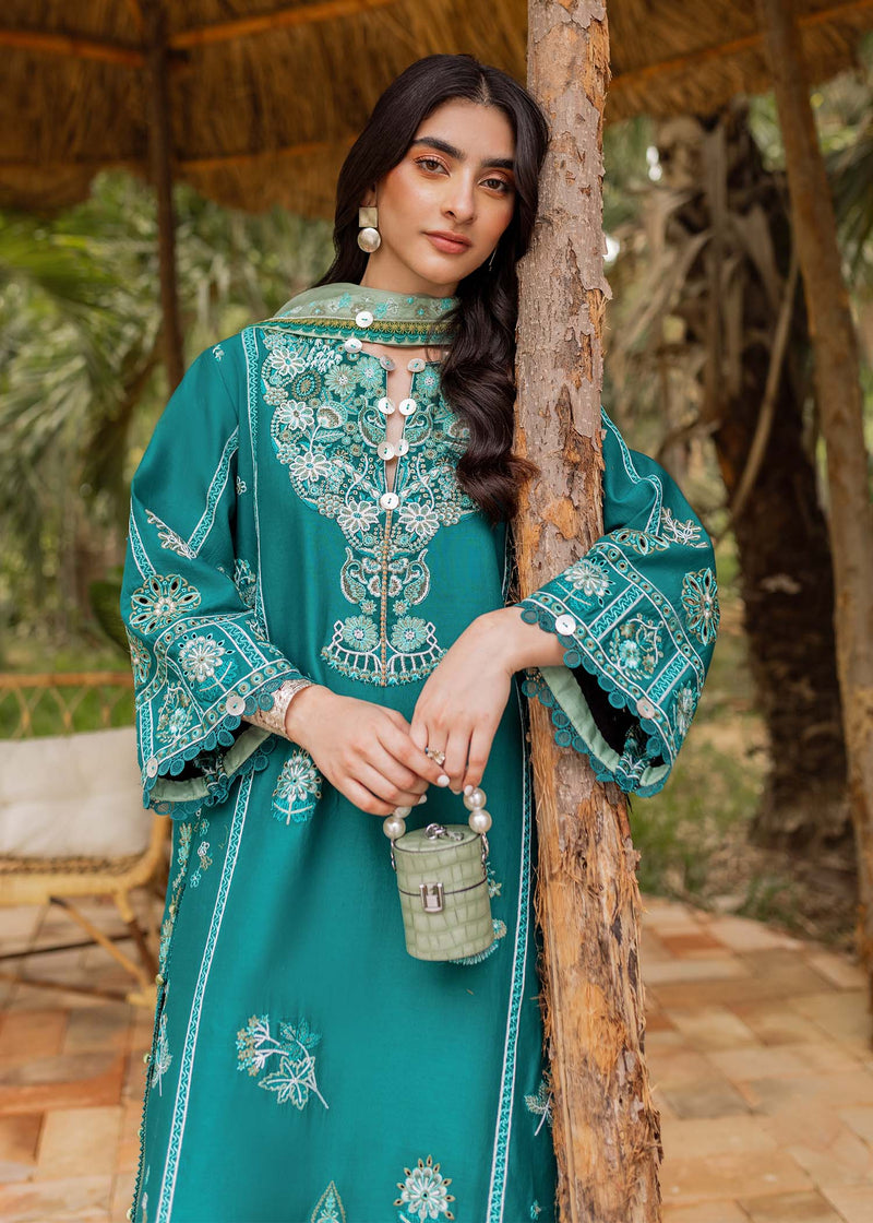 Sadaf Fawad Khan | Lawn 24 | Faizah (A) - Designer Dress with Intricate embroidery and embellishments. Shop elegent wedding dress at Maria Faisal.