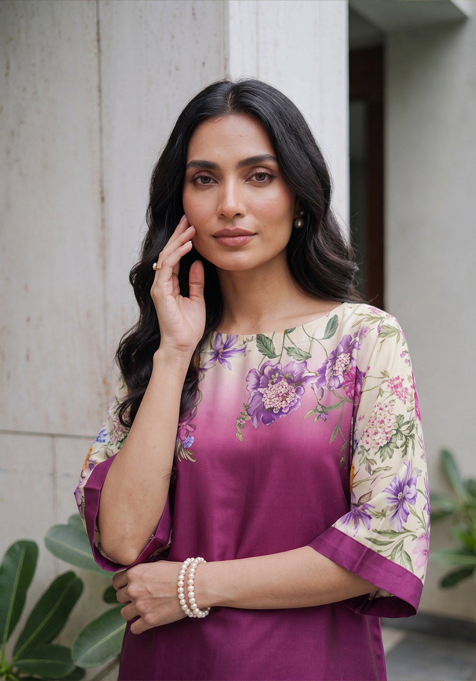 Zarqash | Silk Edit 26 | Mulberry Garden - Luxury Dress - available at Maria Faisal in UK and USA.