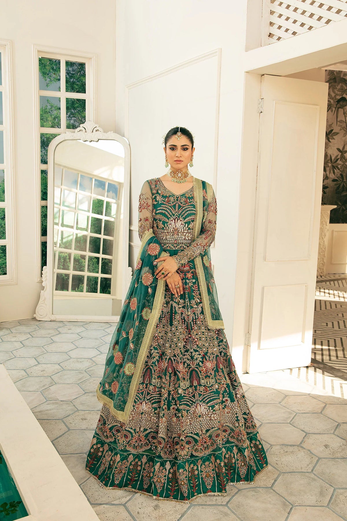 Ezra | Wedding Collection | Zeenat - Designer Dress with Intricate embroidery and embellishments. Shop elegent wedding dress at Maria Faisal.