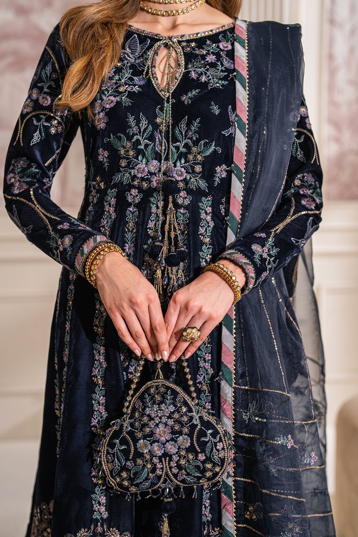 Baroque | Jahanara Luxury Velvet 24 | UF-751 - Designer Dress with Intricate embroidery and embellishments. Shop elegent wedding dress at Maria Faisal.