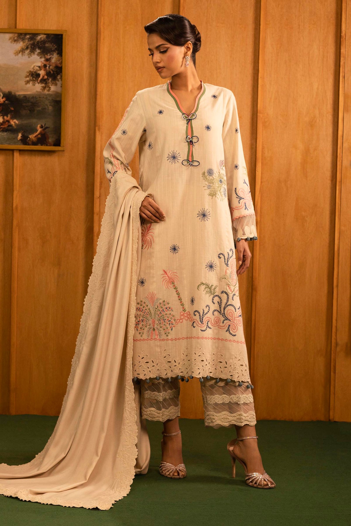 Sana Safinaz | Muzlin Winter 25 | M253-003B - Casual Dress - available at Maria Faisal in UK and USA.