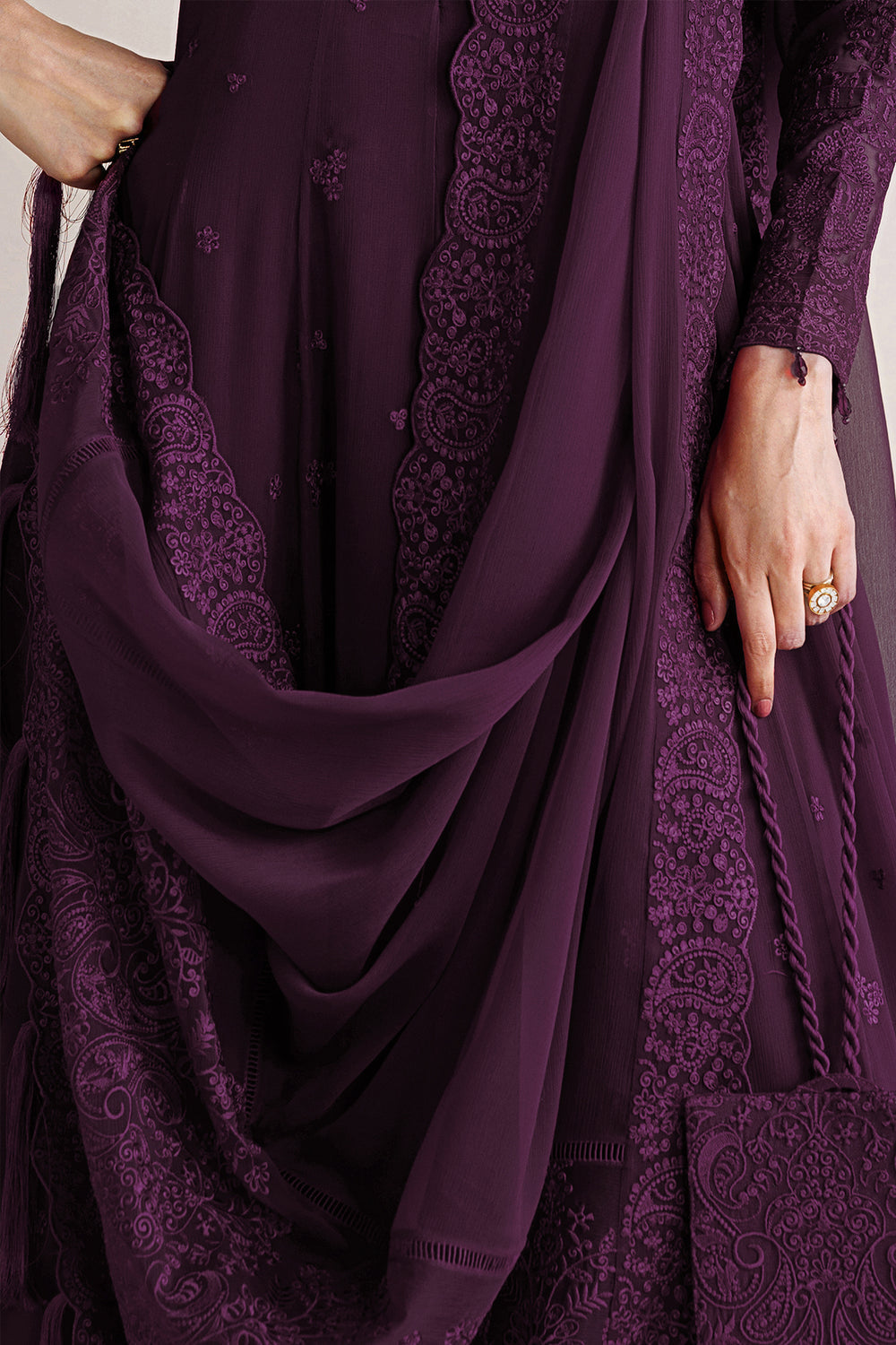 Farasha | Chiffon Essentials 26 | Violet Grace - Formal Dress - available at Maria Faisal in UK and USA.