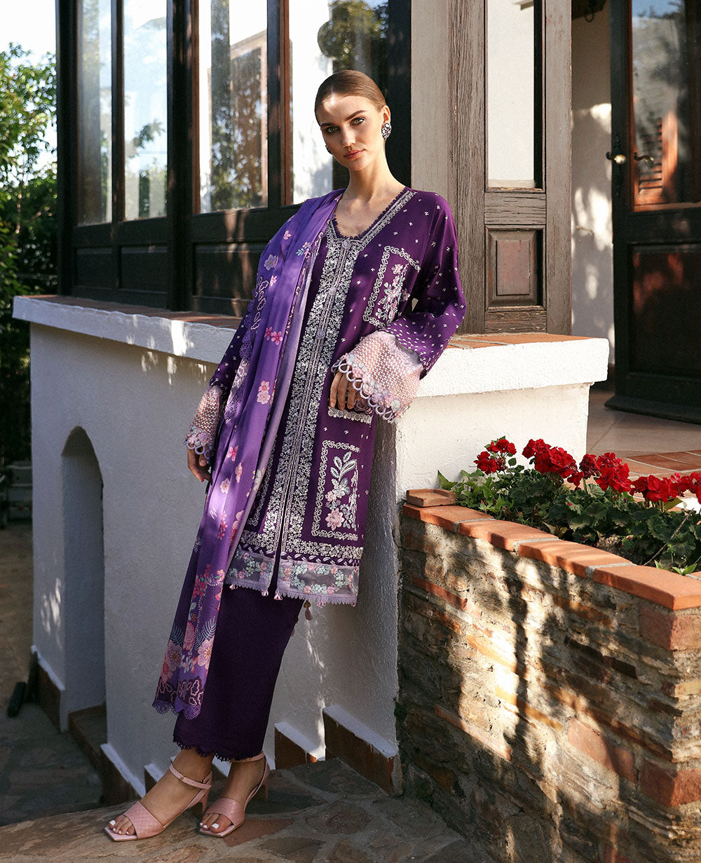 Republic Womenswear | Aylin Summer Lawn 24 | Cemile (D6-B) - Designer Dress with Intricate embroidery and embellishments. Shop elegent wedding dress at Maria Faisal.