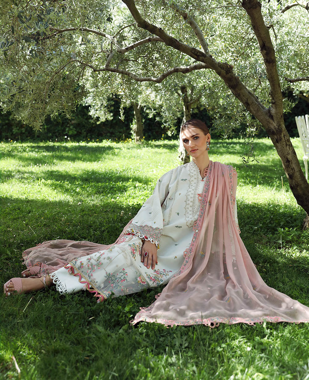 Republic Womenswear | Aylin Summer Lawn 24 | Meleze (D4-B) - Designer Dress with Intricate embroidery and embellishments. Shop elegent wedding dress at Maria Faisal.