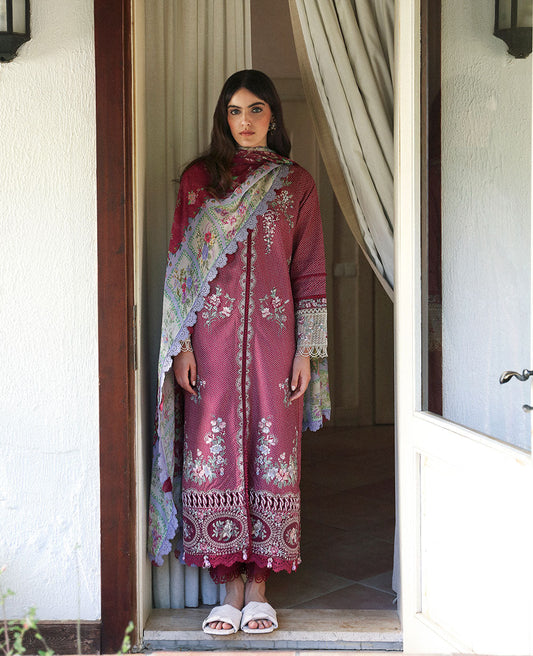 Republic Womenswear | Aylin Summer Lawn 24 | Fleur (D2-A) - Designer Dress with Intricate embroidery and embellishments. Shop elegent wedding dress at Maria Faisal.