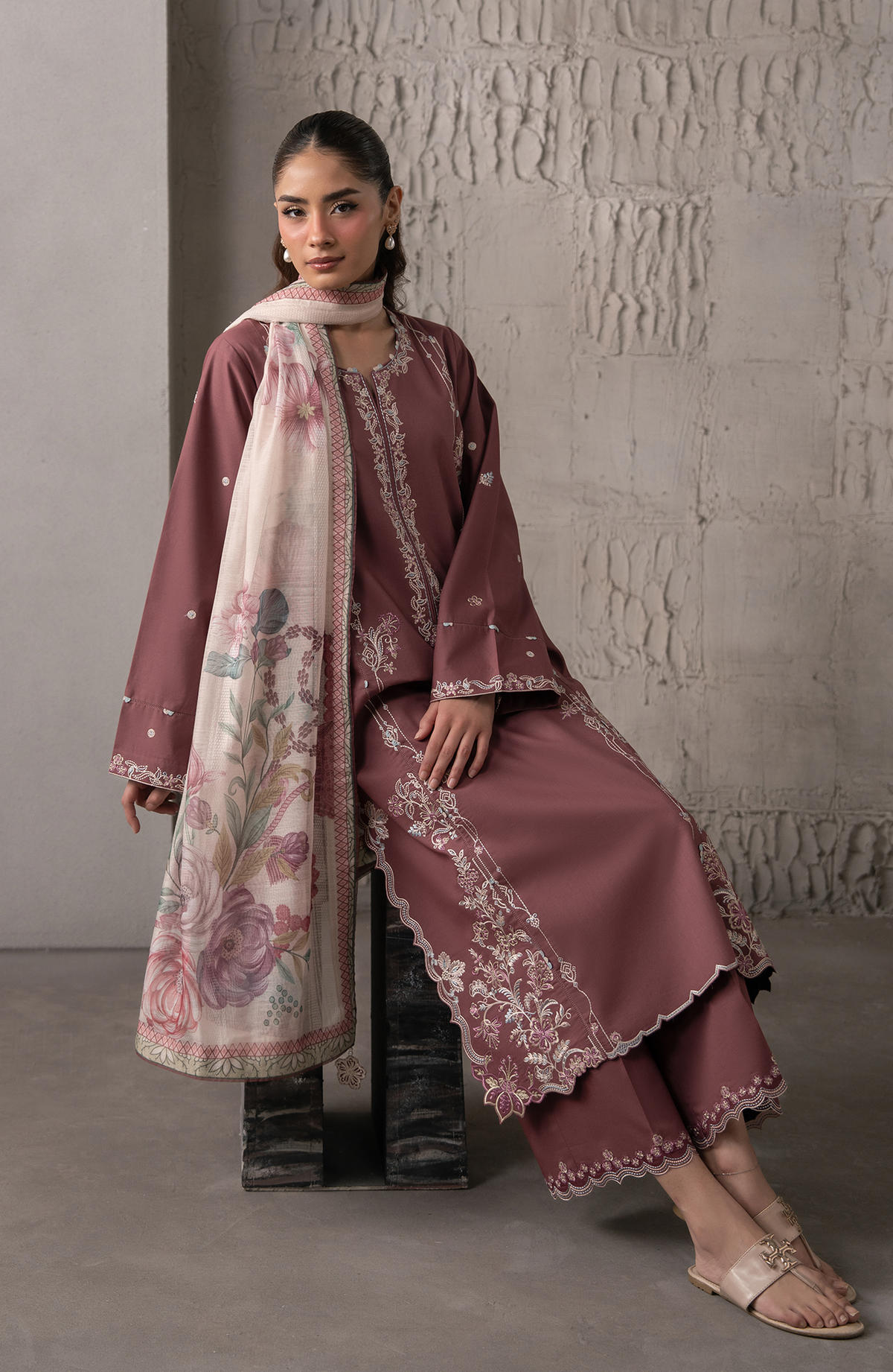 Seran | Selure Lawn | Roselle - Luxury Dress - available at Maria Faisal in UK and USA.