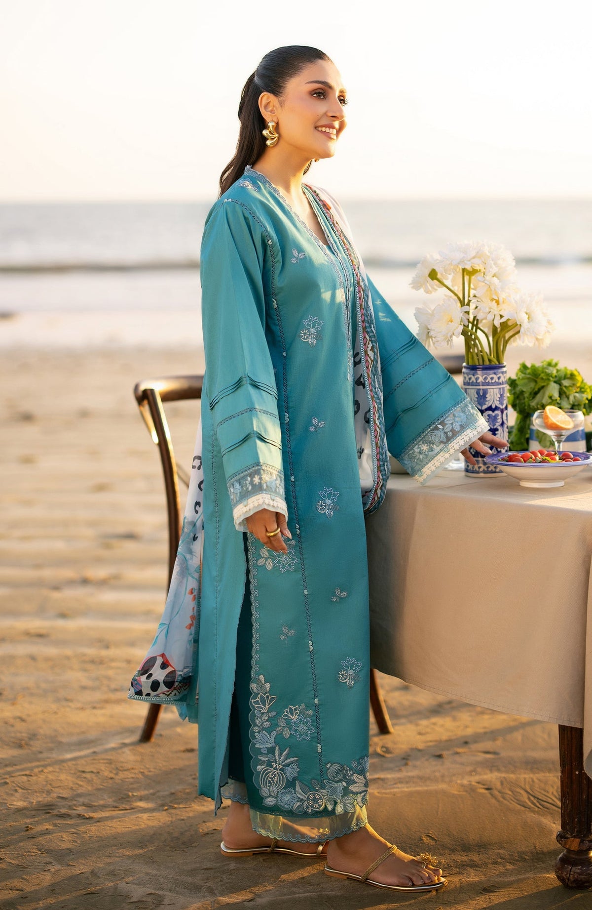 Seran | Afsanah Lawn | Meira - Luxury Dress - available at Maria Faisal in UK and USA.