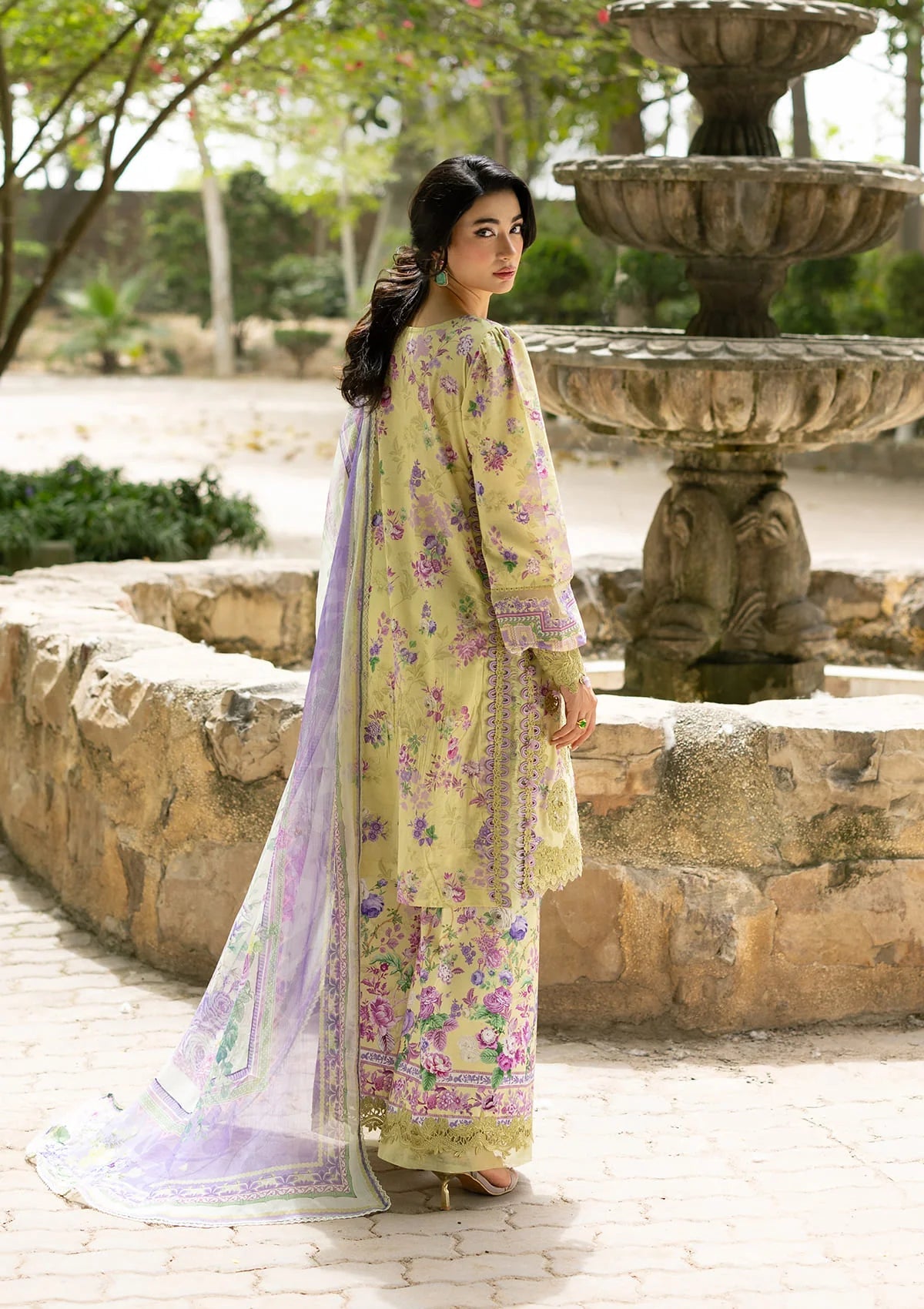 Elaf Premium | Signature Embroidered Lawn with Chiffon Collection 26 | ESG-8A OLIVIA - Luxury Dress - available at Maria Faisal in UK and USA.