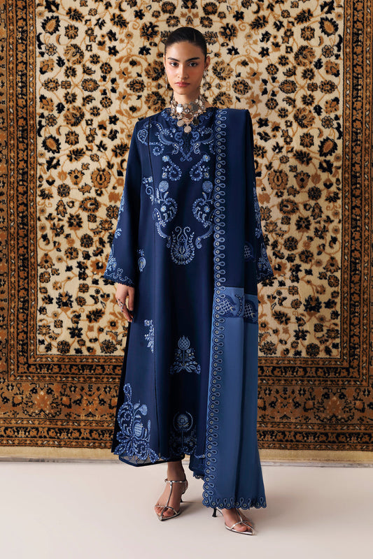 Qalamkar | Q Line Linen 26 | QLW-10 Seran - Luxury Dress - available at Maria Faisal in UK and USA.