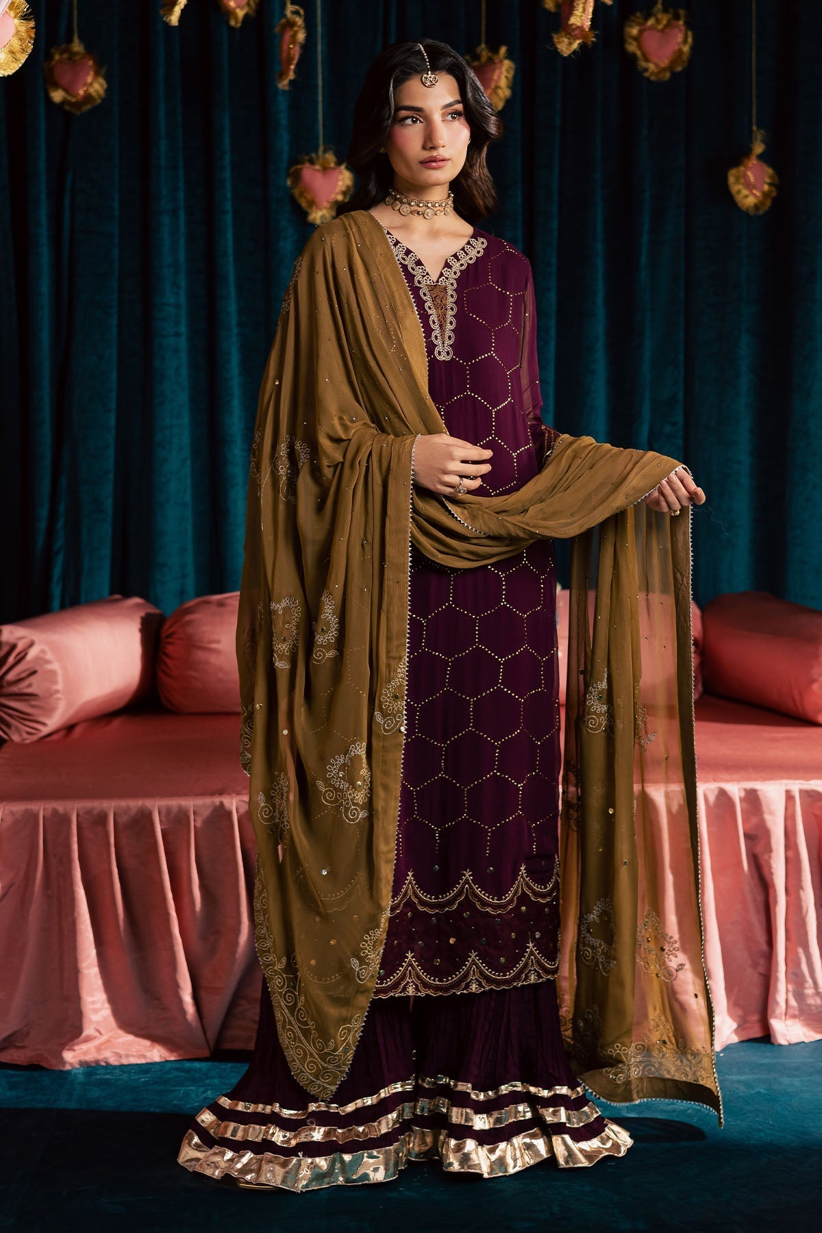 Nureh | Mukeshkari Formals | MK-21 - Formal Dress - available at Maria Faisal in UK and USA.
