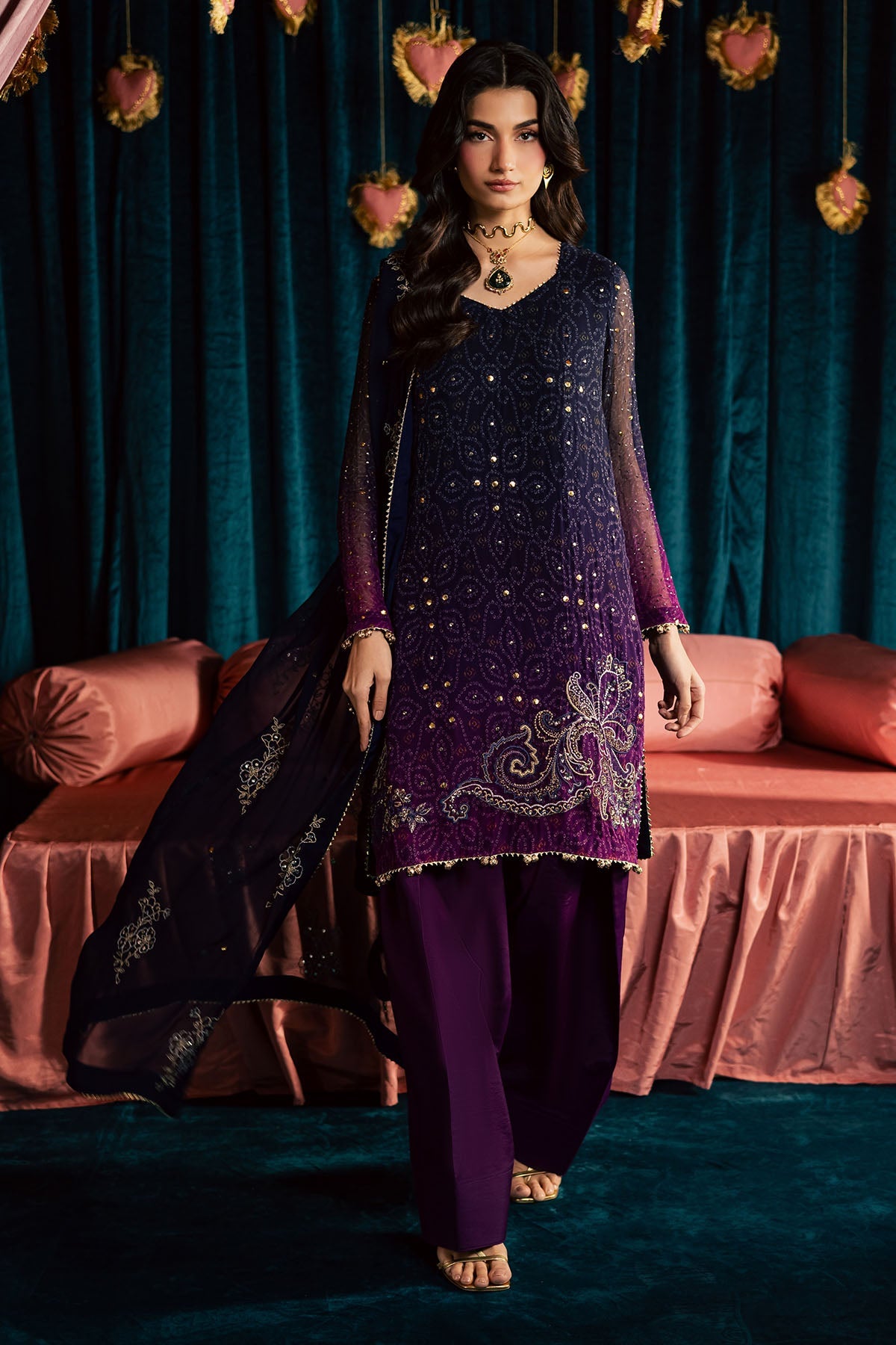 Nureh | Mukeshkari Formals | MK-23 - Formal Dress - available at Maria Faisal in UK and USA.