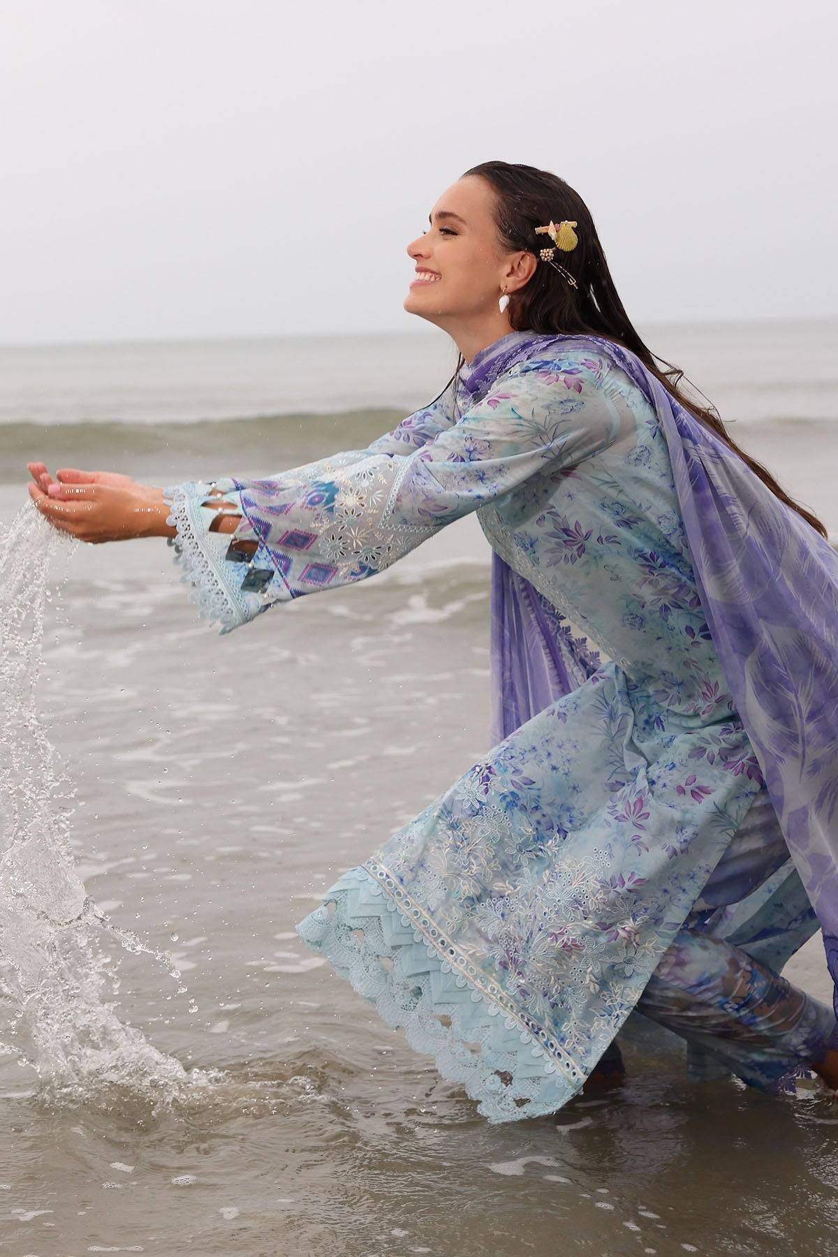 Nureh | Gardenia Embroidered Lawn 25 | NSG-176 by Maria Faisal - Registered Vendor of : Nureh - type : Ladies Clothes - 100% original wedding dresses