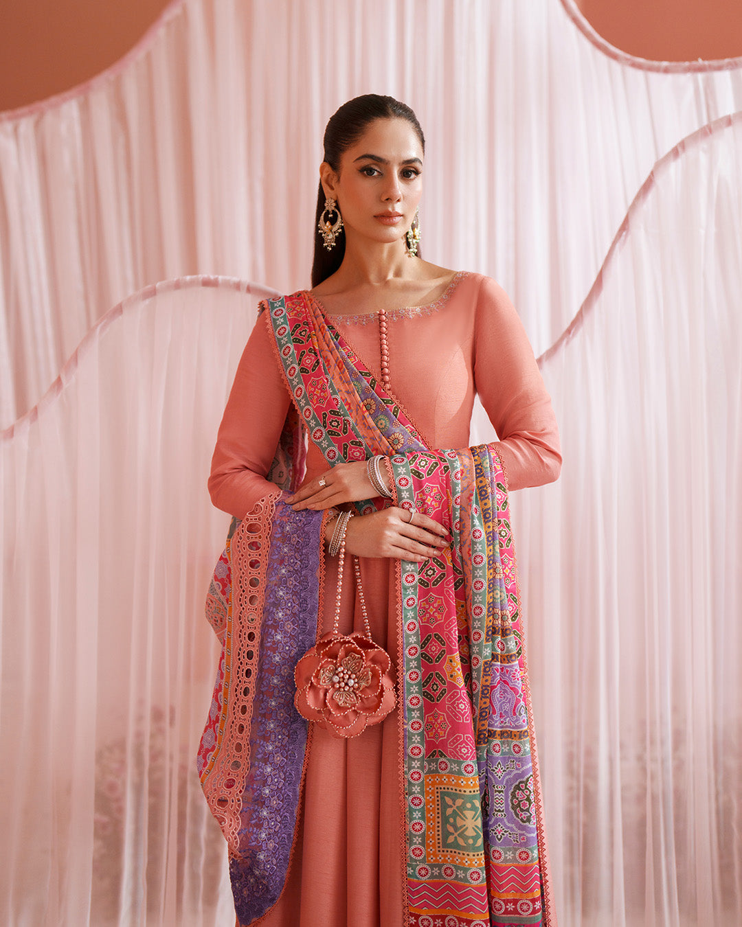 Faiza Saqlain | Roim Silk Edit | Muzn - Luxury Dress - available at Maria Faisal in UK and USA.