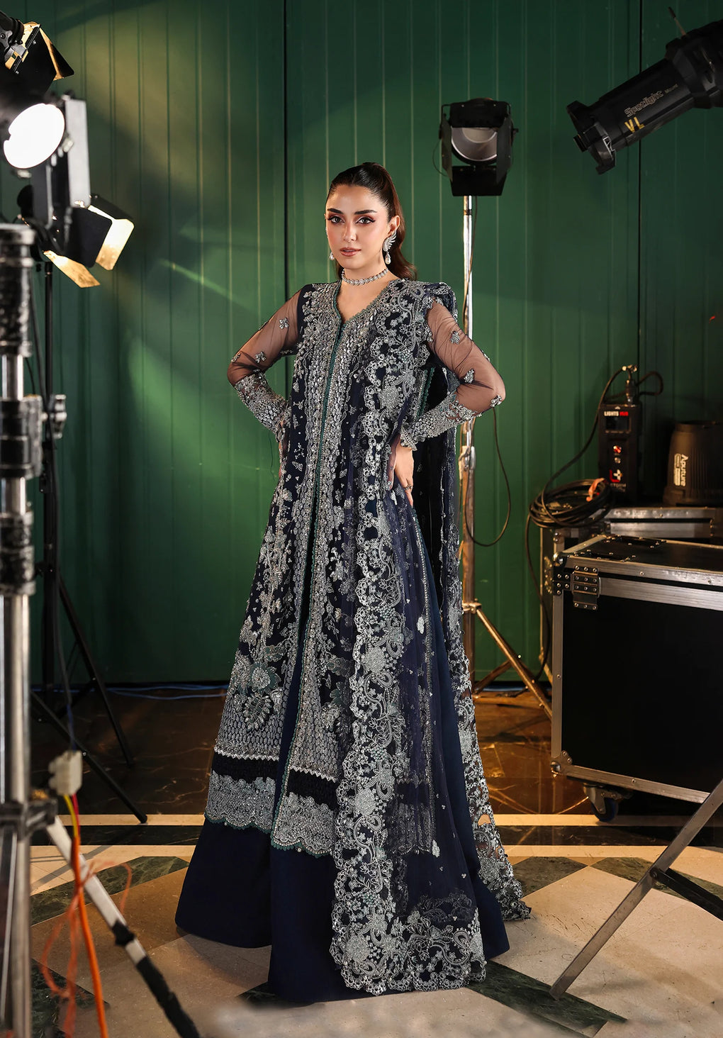 Elaf Premium | Stardom Formal Handwork 25 | ESH-06 SKYFALL - Formal Dress - available at Maria Faisal in UK and USA.