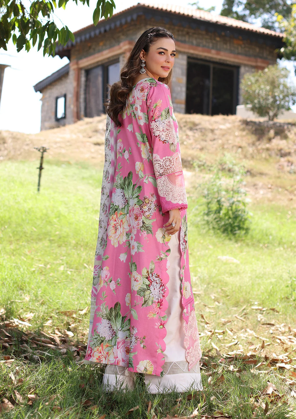 Elaf Premium | Prints Chikankari 24 | 03B PINK MUSE - Waniyas