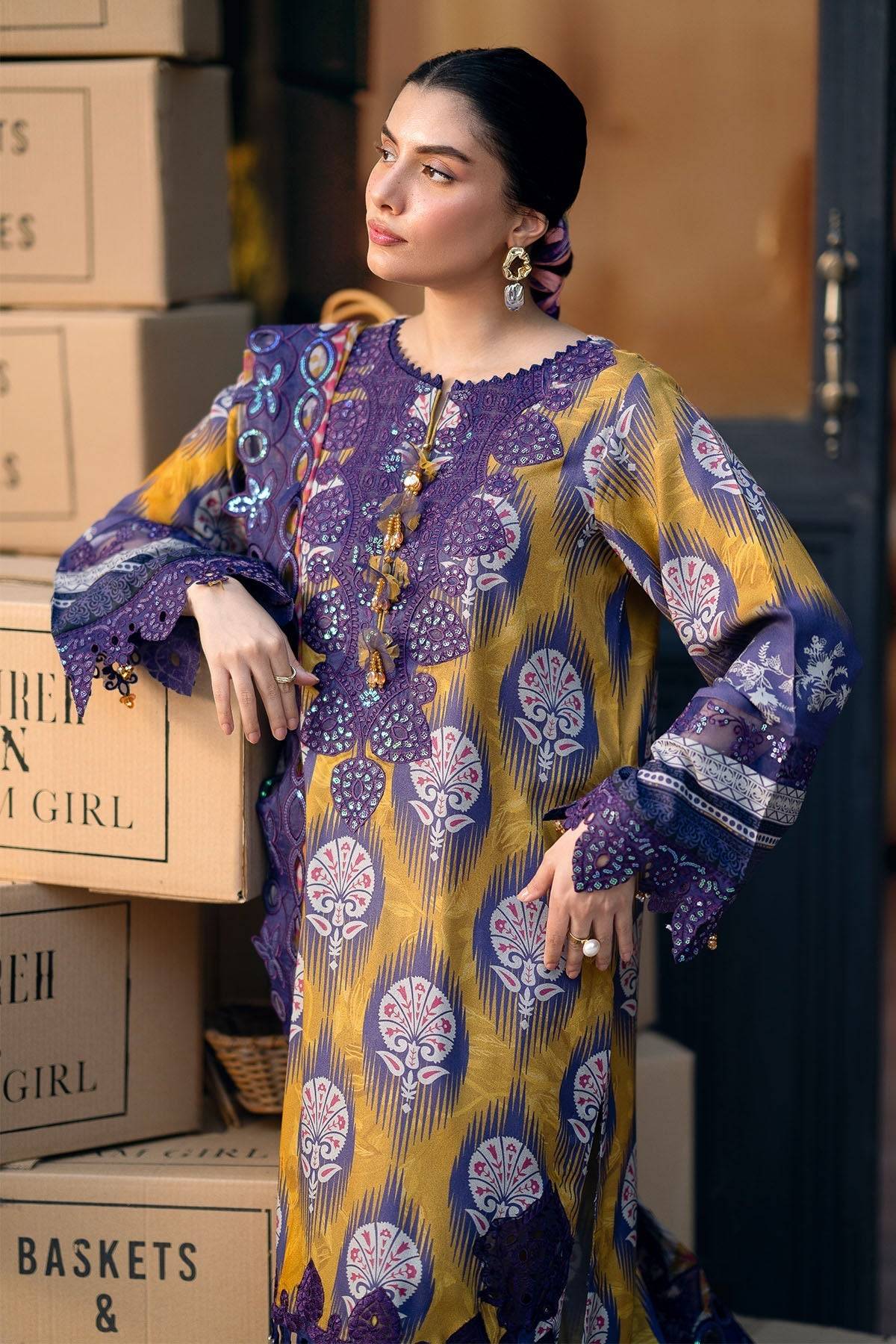 Nureh | Glam Girl Lawn | GL-22 by Maria Faisal - Registered Vendor of : Nureh - type : Ladies Clothes - 100% original wedding dresses