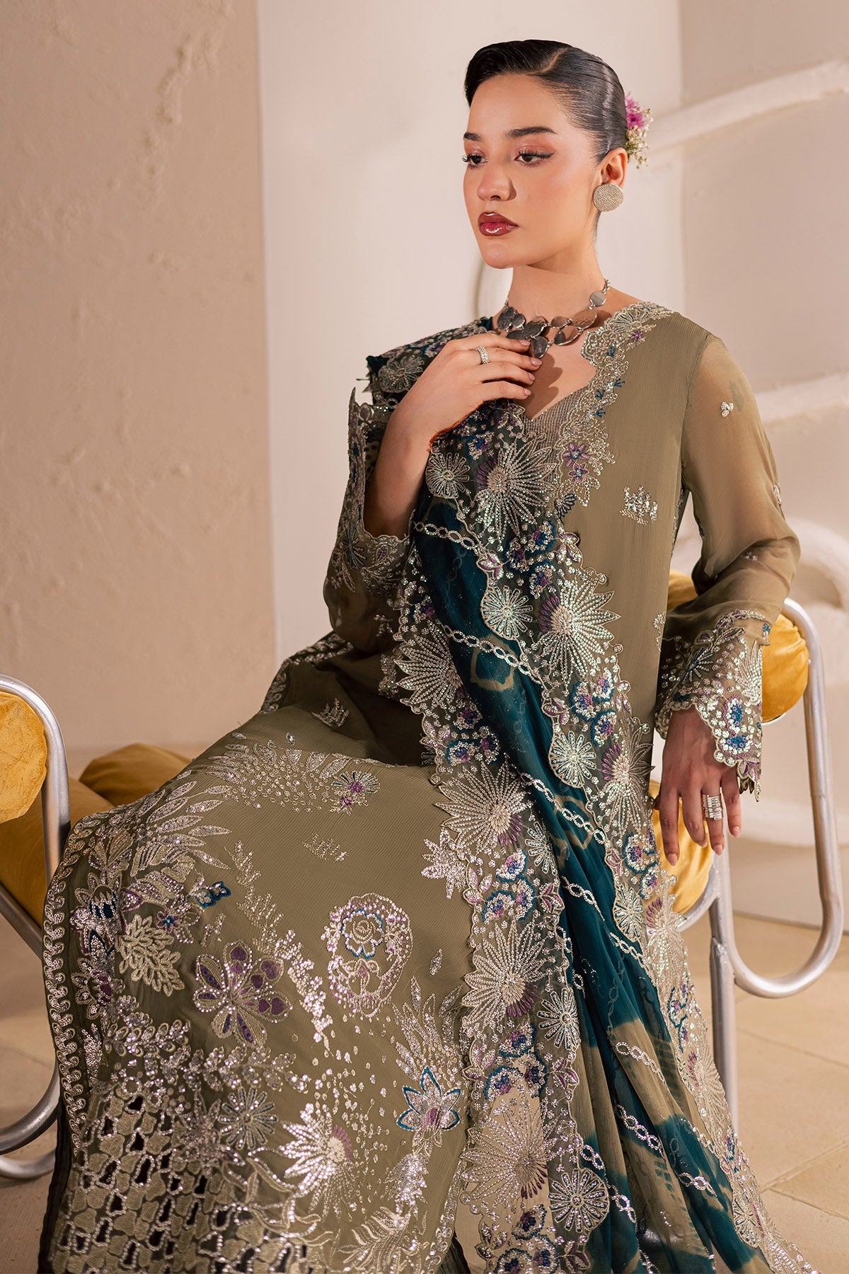 Nureh | Fancy Formal | NP-770 - Formal Dress - available at Maria Faisal in UK and USA.