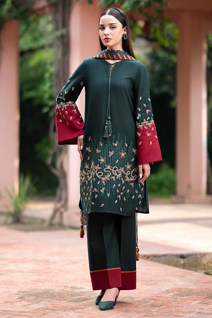 Jazmin | Winter Edition 24 | KHADDAR UW-0071 - Designer Dress with Intricate embroidery and embellishments. Shop elegent wedding dress at Maria Faisal.