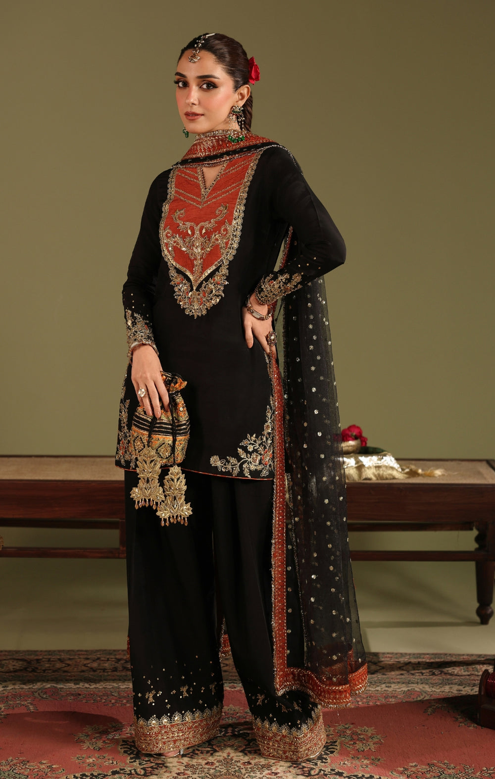 Maya | Jahanara Festive Edit 26 | ZARQASH - Formal Dress - available at Maria Faisal in UK and USA.