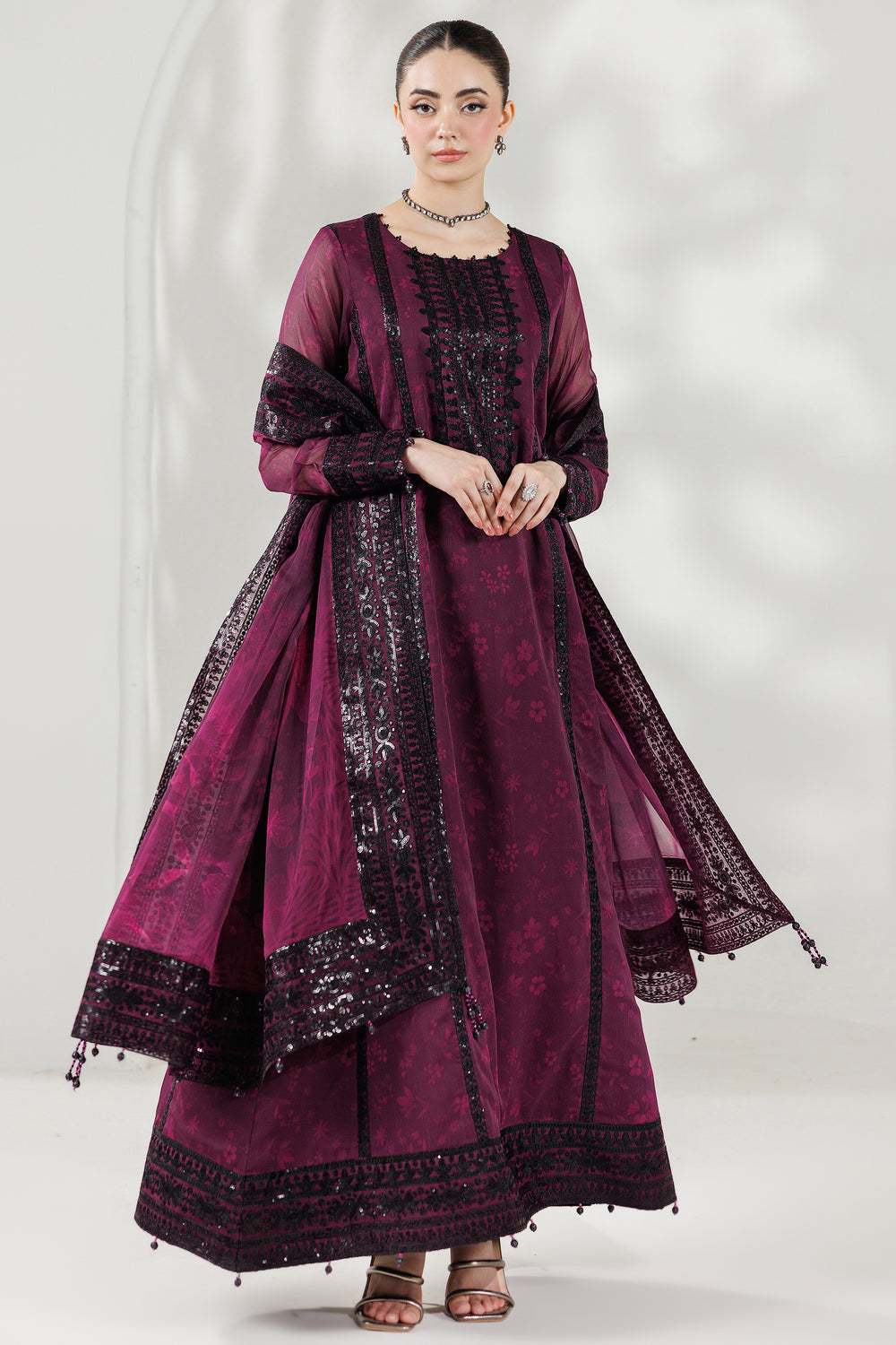Farasha | Formals 26 | Violet Eclips - Formal Dress - available at Maria Faisal in UK and USA.