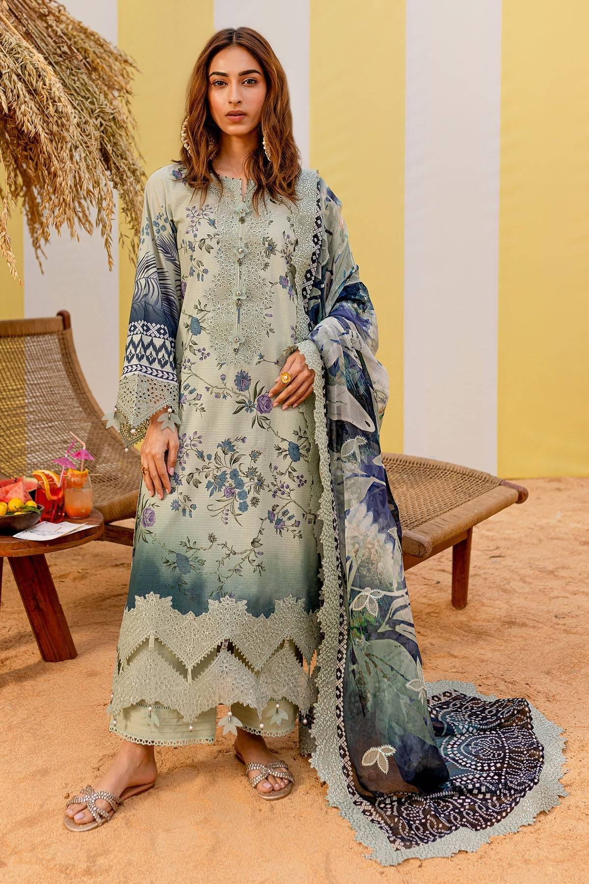 Nureh | Gardenia Lawn 25 | NSG-183 by Maria Faisal - Registered Vendor of : Nureh - type : Ladies Clothes - 100% original wedding dresses