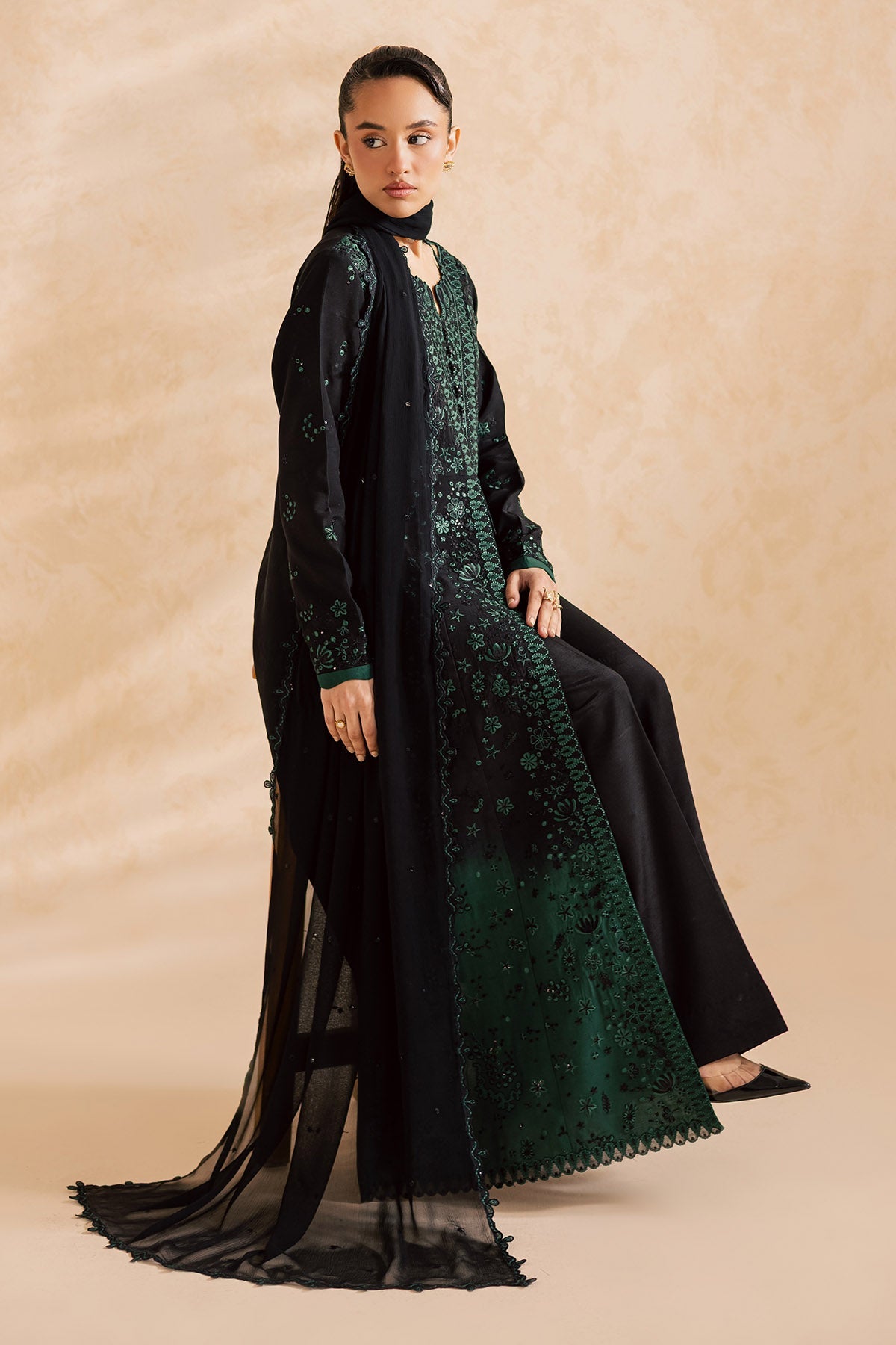 Nureh | Shades of Summer | NP-743 - Luxury Dress - available at Maria Faisal in UK and USA.