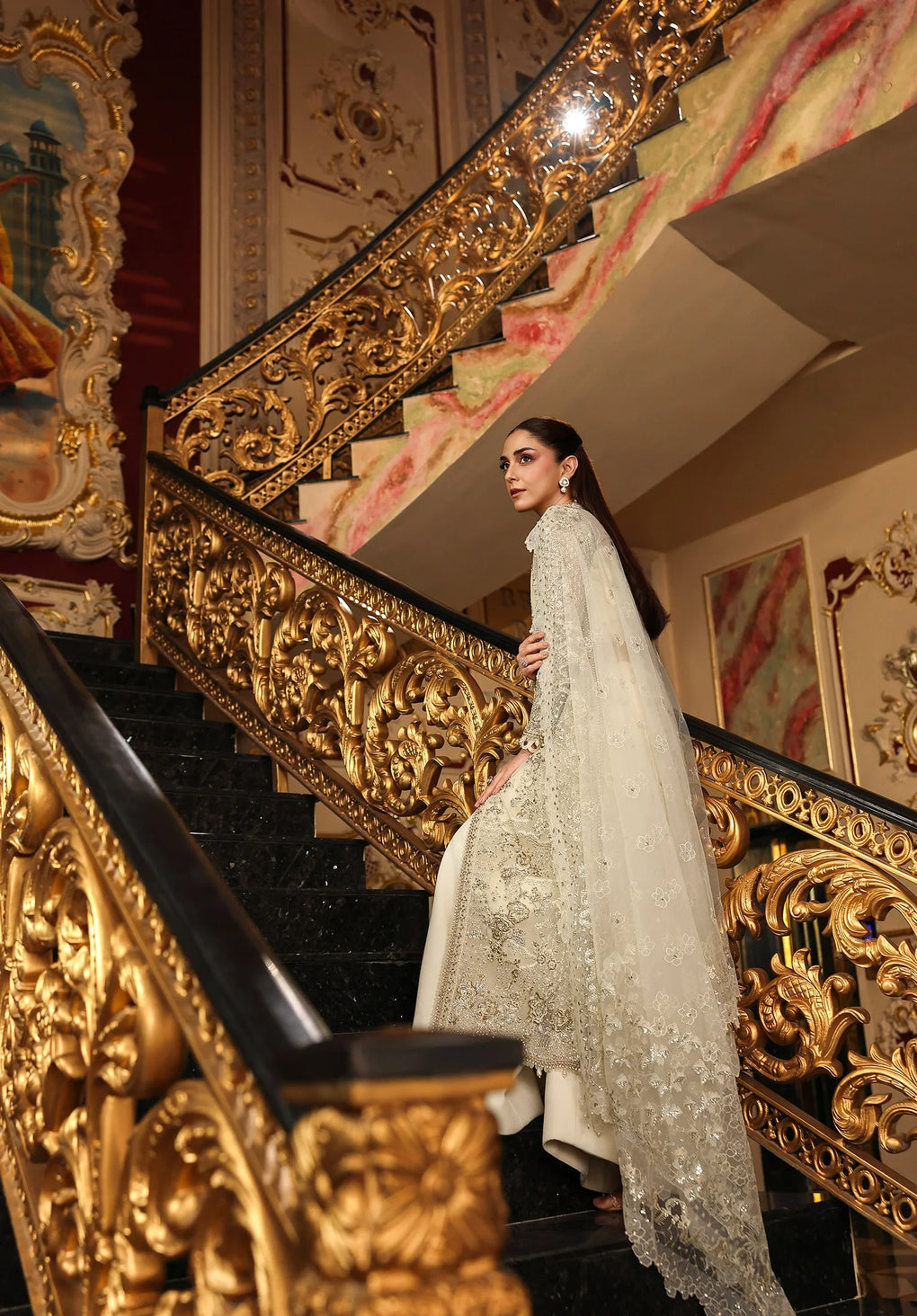 Elaf Premium | Stardom Formal Handwork 25 | ESH-01 CELESTIA - Formal Dress - available at Maria Faisal in UK and USA.