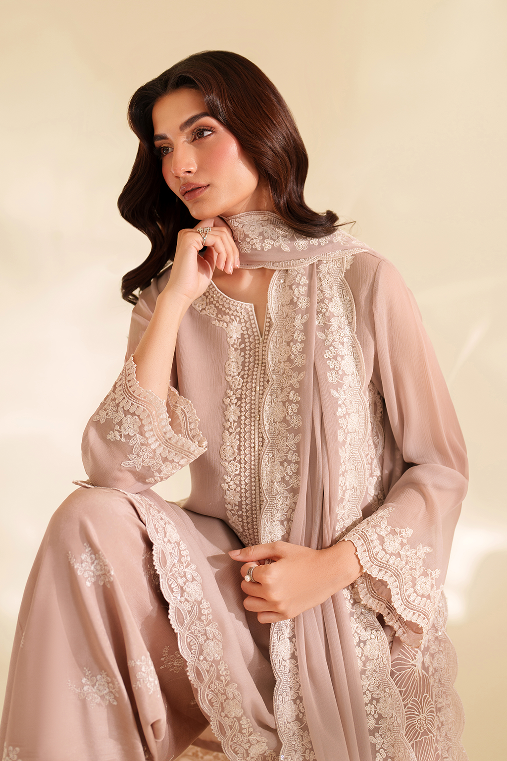 Iznik I Festive Formal I CC-79 Embroidered Chiffon - Ladies Clothes - Maria Faisal