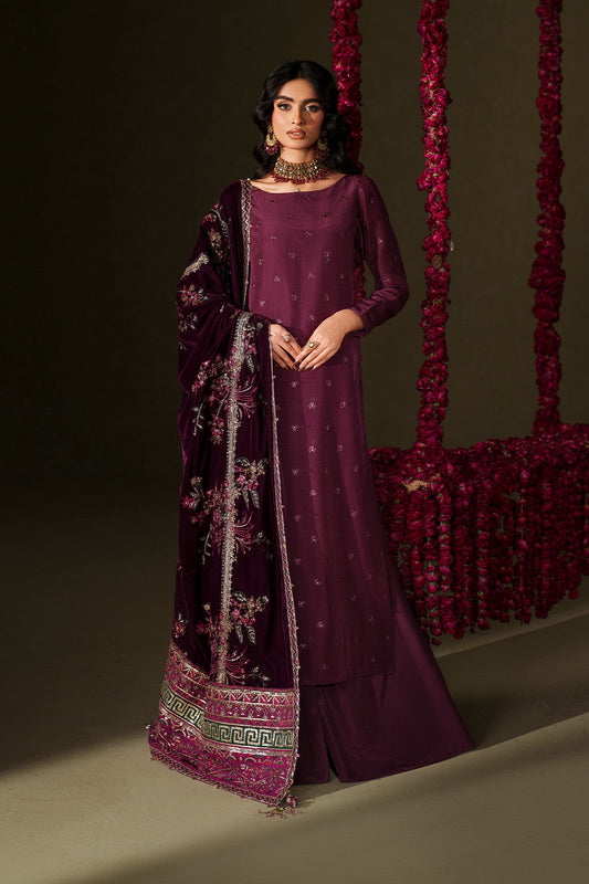 Iznik | Velvet 25 | IV-68 Embroidered Velvet - Formal Dress - available at Maria Faisal in UK and USA.