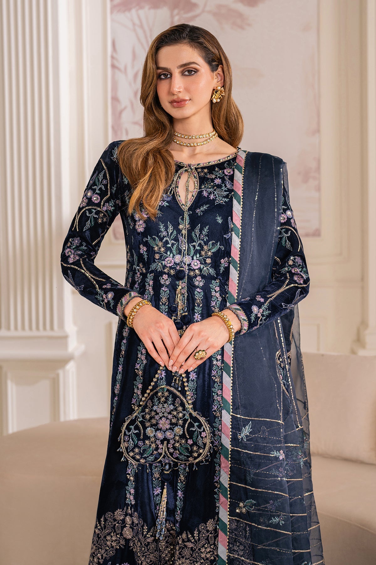 Baroque | Jahanara Luxury Velvet 24 | UF-751 - Designer Dress with Intricate embroidery and embellishments. Shop elegent wedding dress at Maria Faisal.