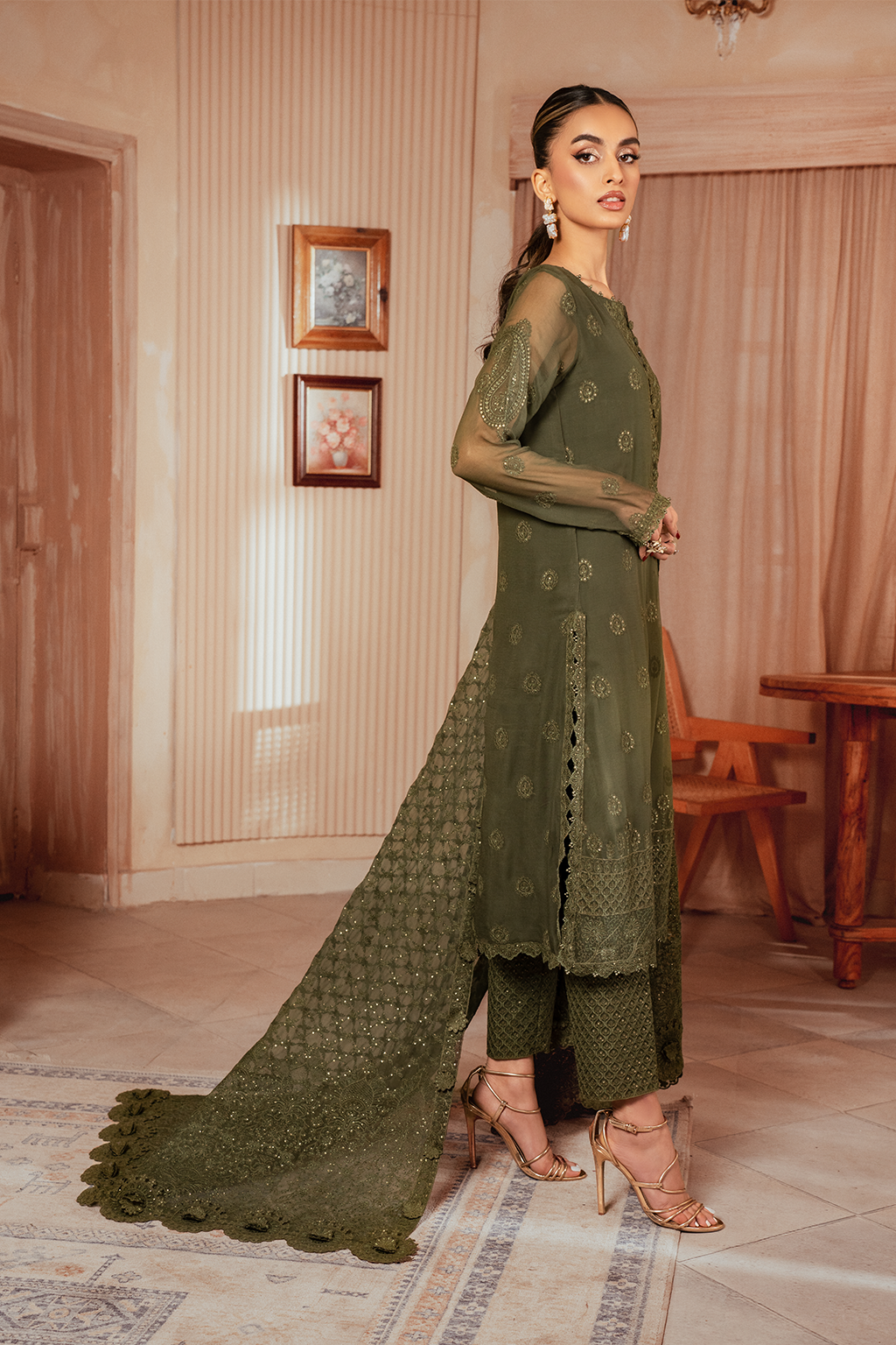 Iznik | Chiffon Kari | ICK-05 Embroidered Chiffon - Ladies Clothes - Maria Faisal