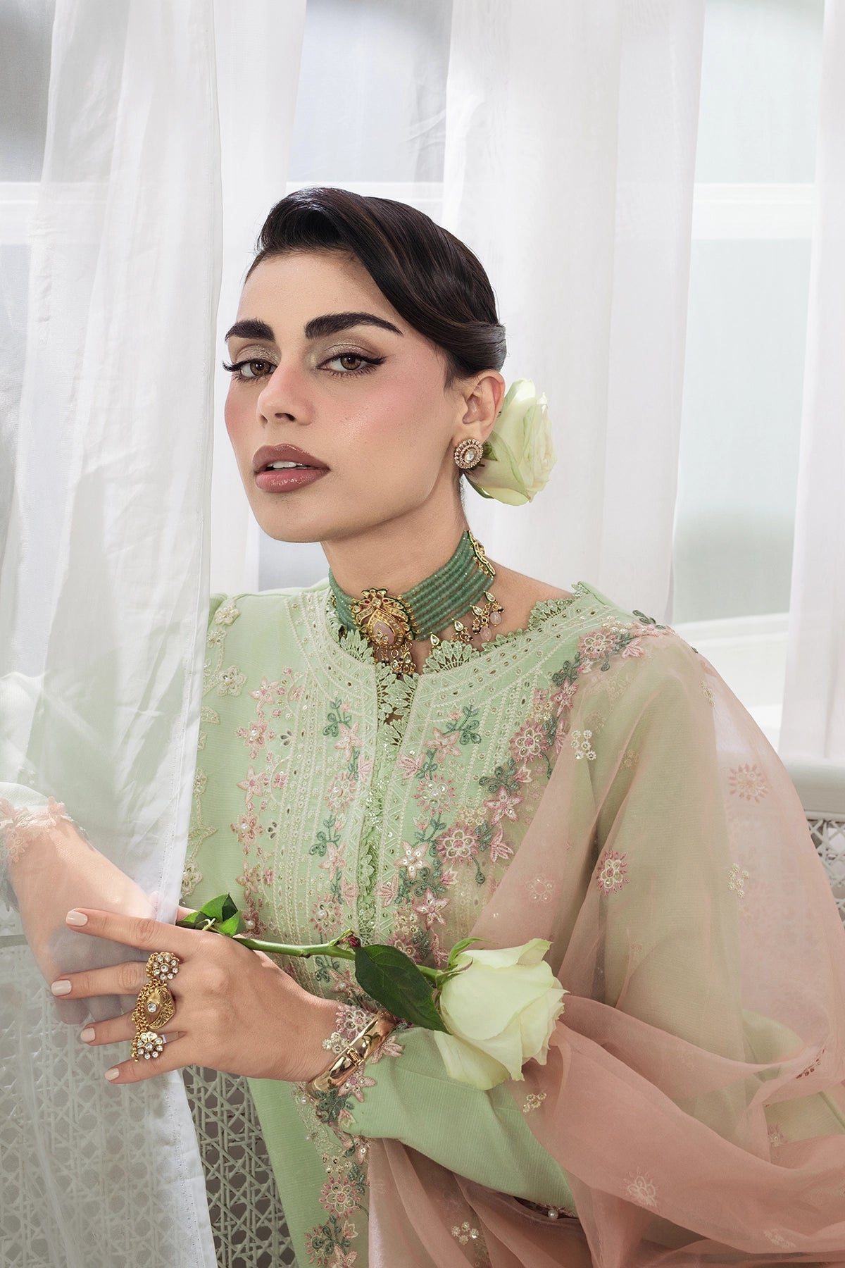 Rangrasiya | Lumeire Silk |Alma - Luxury Dress - available at Maria Faisal in UK and USA.