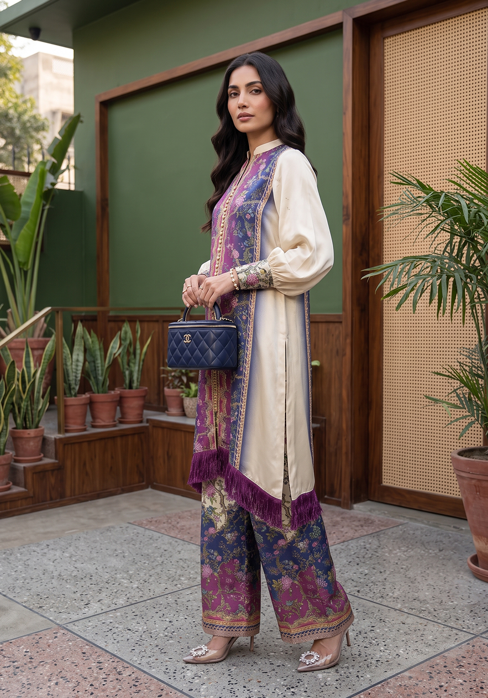 Zarqash | Silk Edit 26 | Imperial Bloom - Luxury Dress - available at Maria Faisal in UK and USA.