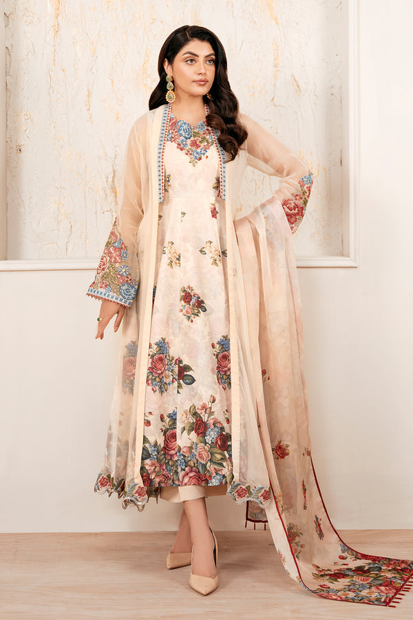 Baroque | Luxury Pret 25 | EMBROIDERED CHIFFON PR-1053 - Ladies Clothes - Maria Faisal