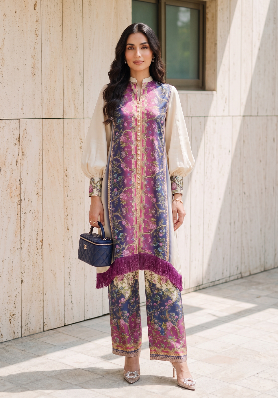 Zarqash | Silk Edit 26 | Imperial Bloom - Luxury Dress - available at Maria Faisal in UK and USA.