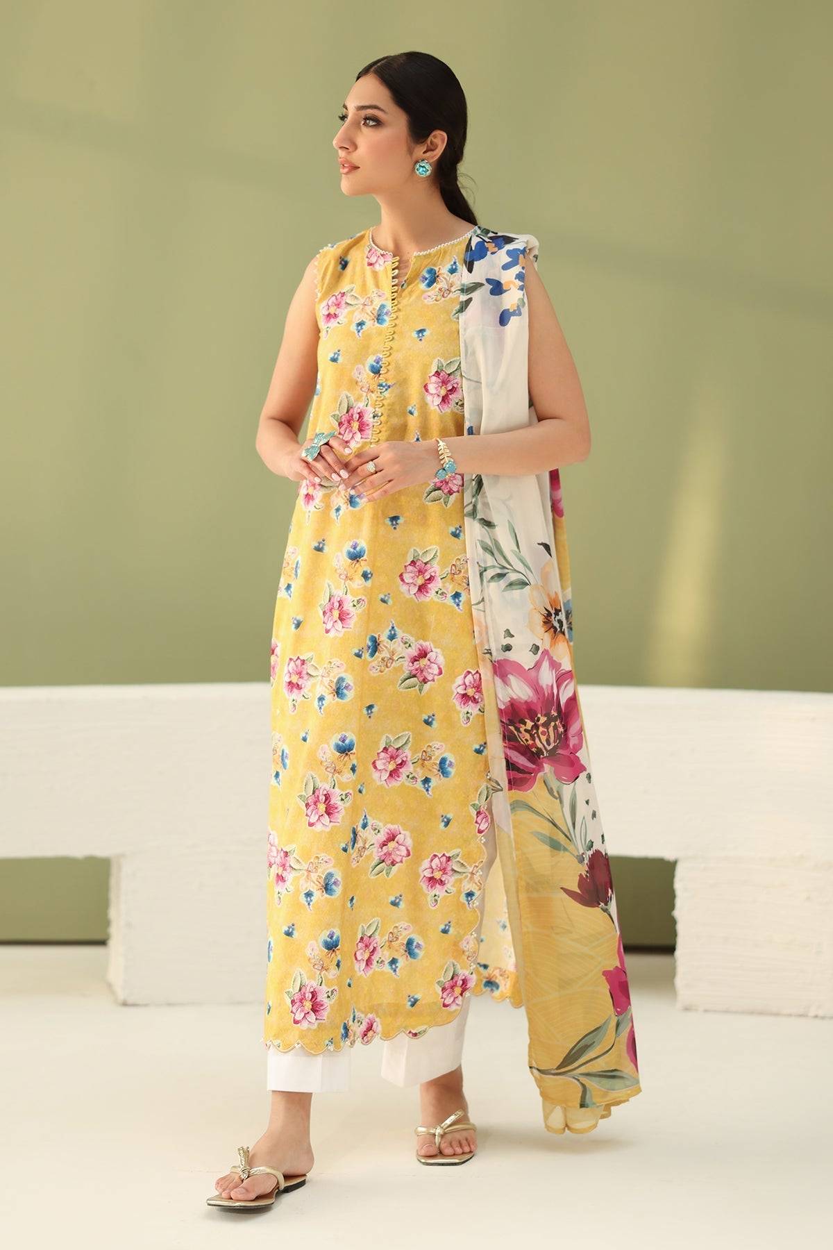 Baroque | Eid Printique | EMBROIDERED PRINTED LAWN UF-4182 by Maria Faisal - Registered Vendor of : Baroque - type : Ladies Clothes - 100% original wedding dresses