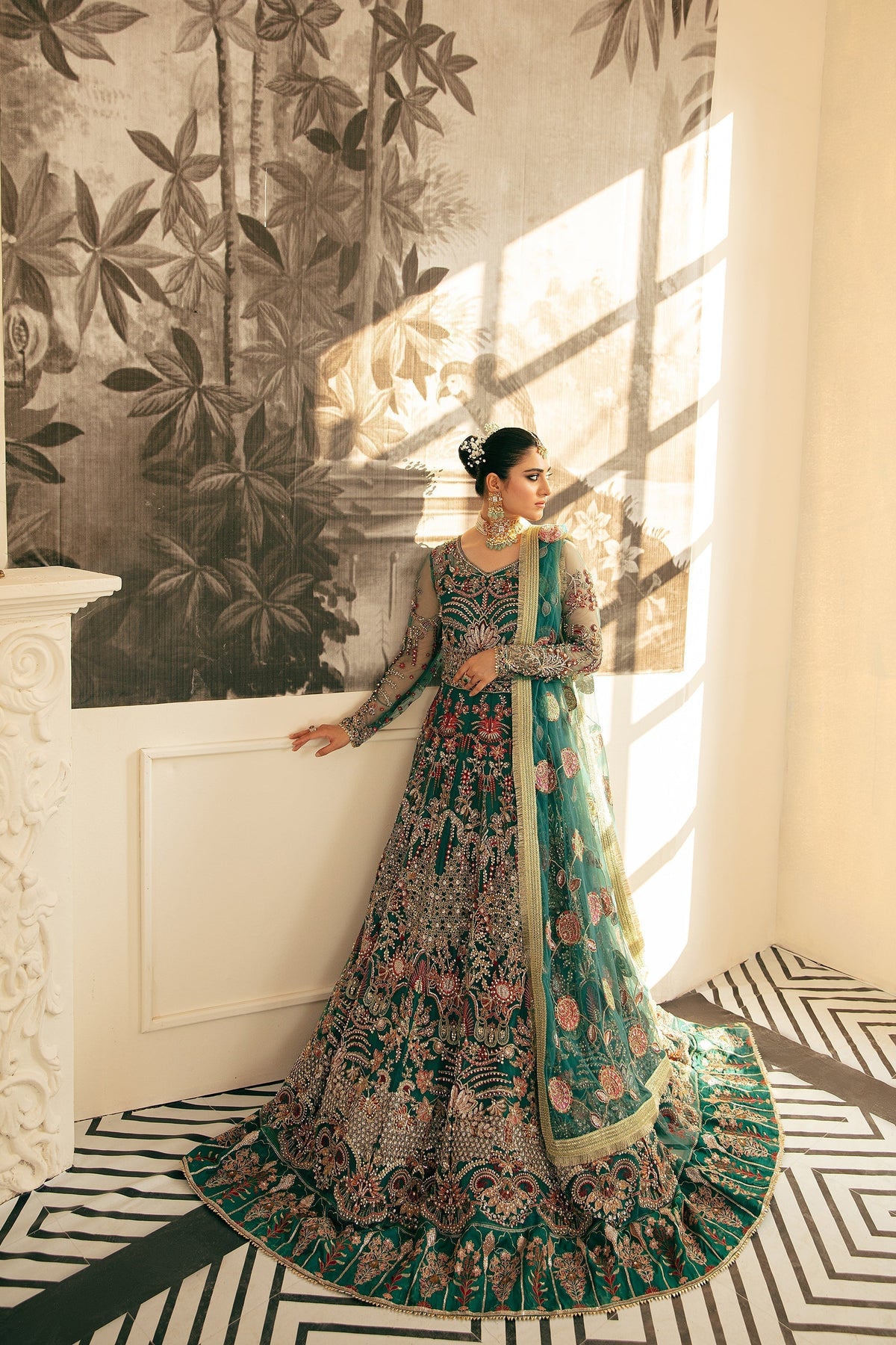 Ezra | Wedding Collection | Zeenat - Designer Dress with Intricate embroidery and embellishments. Shop elegent wedding dress at Maria Faisal.