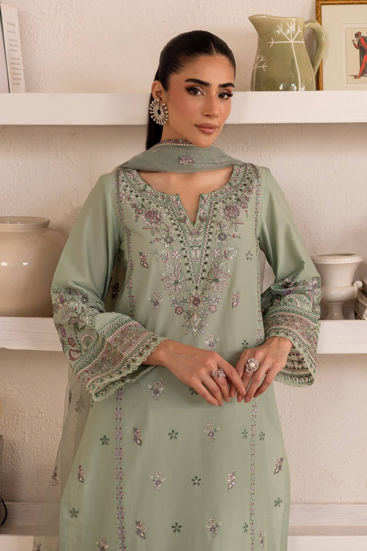 Batik | Nyra Embroidered Summer Solids | Arzou by Maria Faisal - Registered Vendor of : Batik - type : Ladies Clothes - 100% original wedding dresses