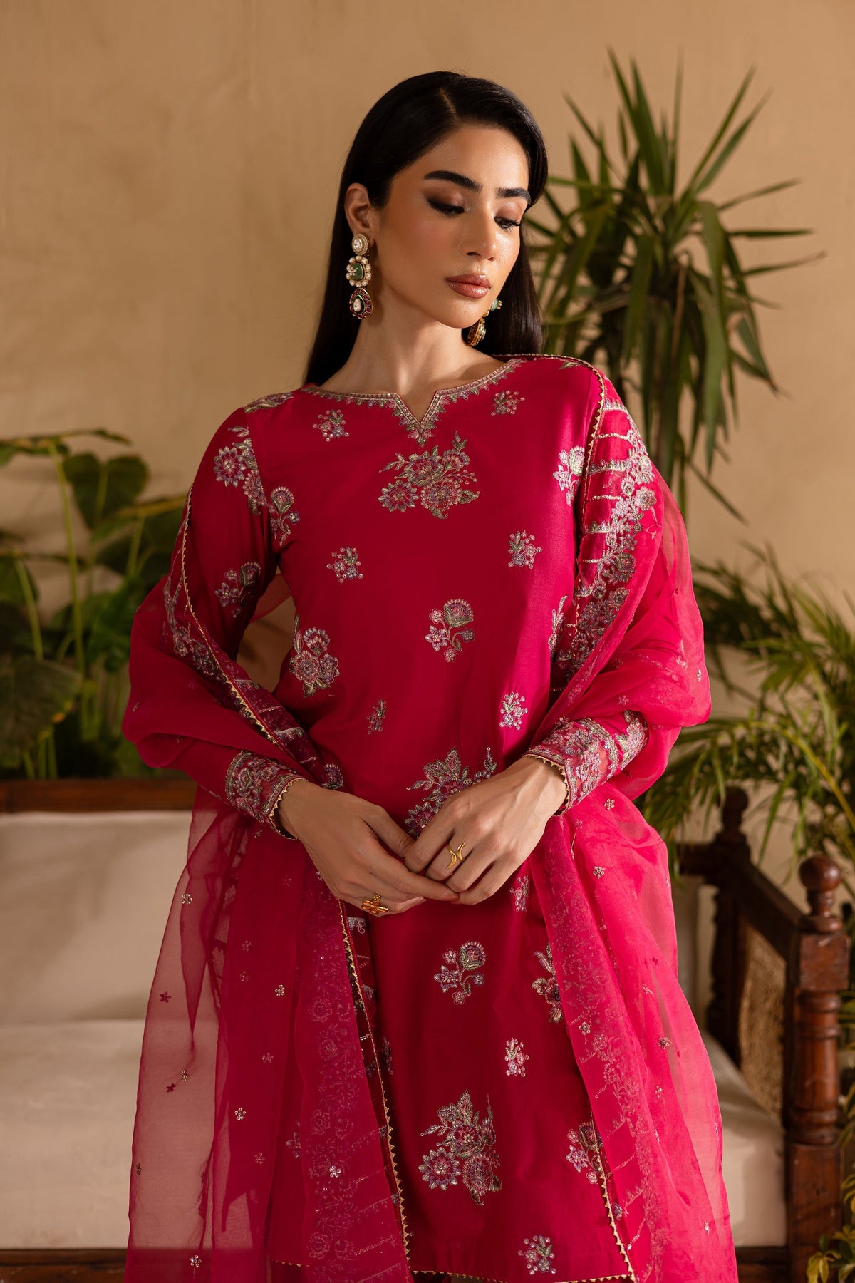 Batik | Nyra Embroidered Summer Solids | Zinnia by Maria Faisal - Registered Vendor of : Batik - type : Ladies Clothes - 100% original wedding dresses