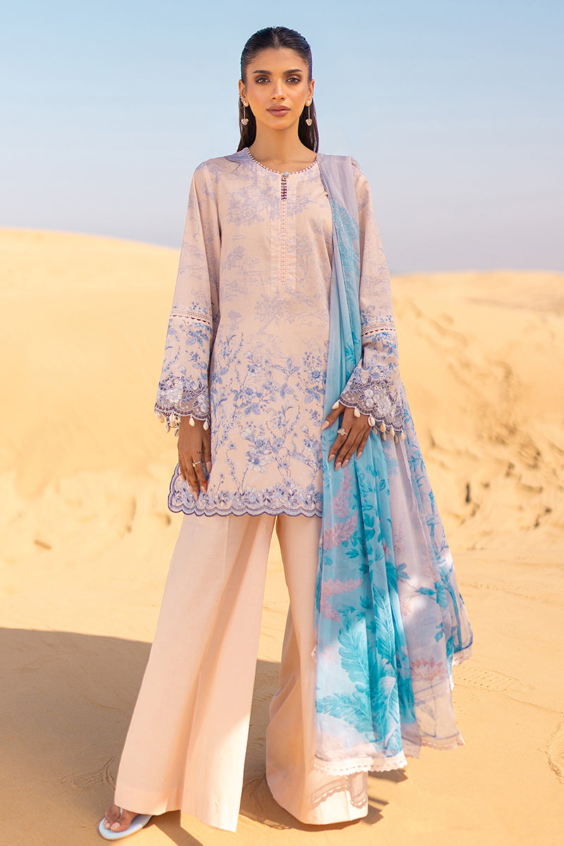 Cross Stitch | Eid Lawn 24 | PEACH - Designer Dress with Intricate embroidery and embellishments. Shop elegent wedding dress at Maria Faisal.