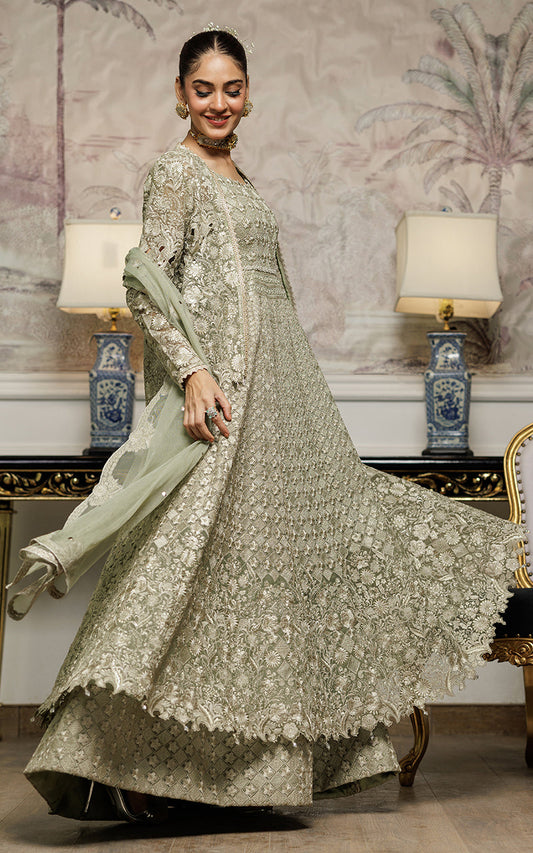 Threads and Motifs | Formal Dresses 25 | Organza Embroidered Maxi With Jacket - Ladies Clothes - Maria Faisal