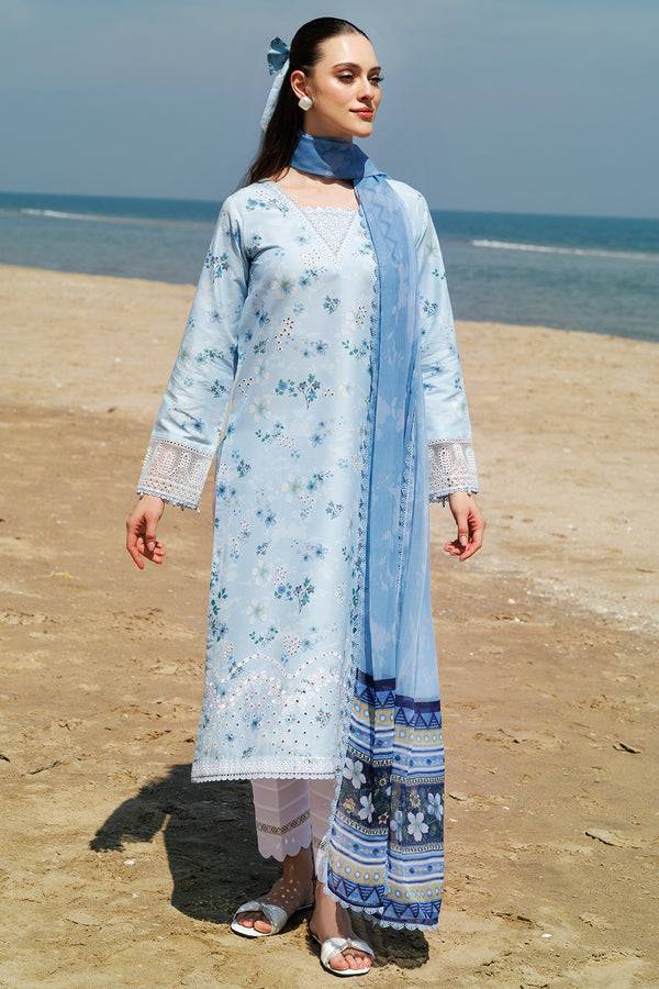 Farasha | Printed Essentials | Moonlit Blue by Maria Faisal - Registered Vendor of : Farasha - type : Ladies Clothes - 100% original wedding dresses