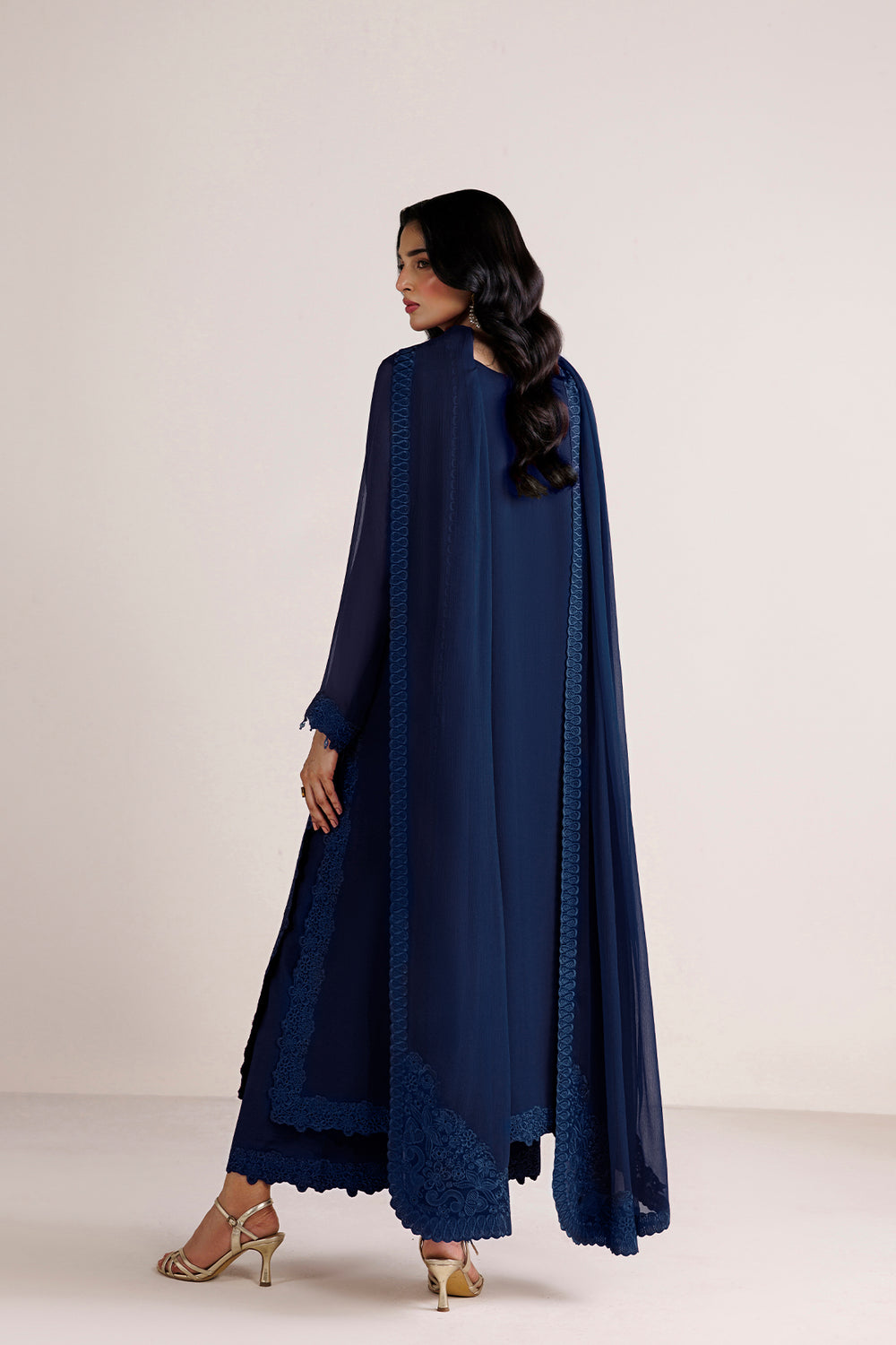 Farasha | Chiffon Essentials 26 | Sapphire Muse - Formal Dress - available at Maria Faisal in UK and USA.