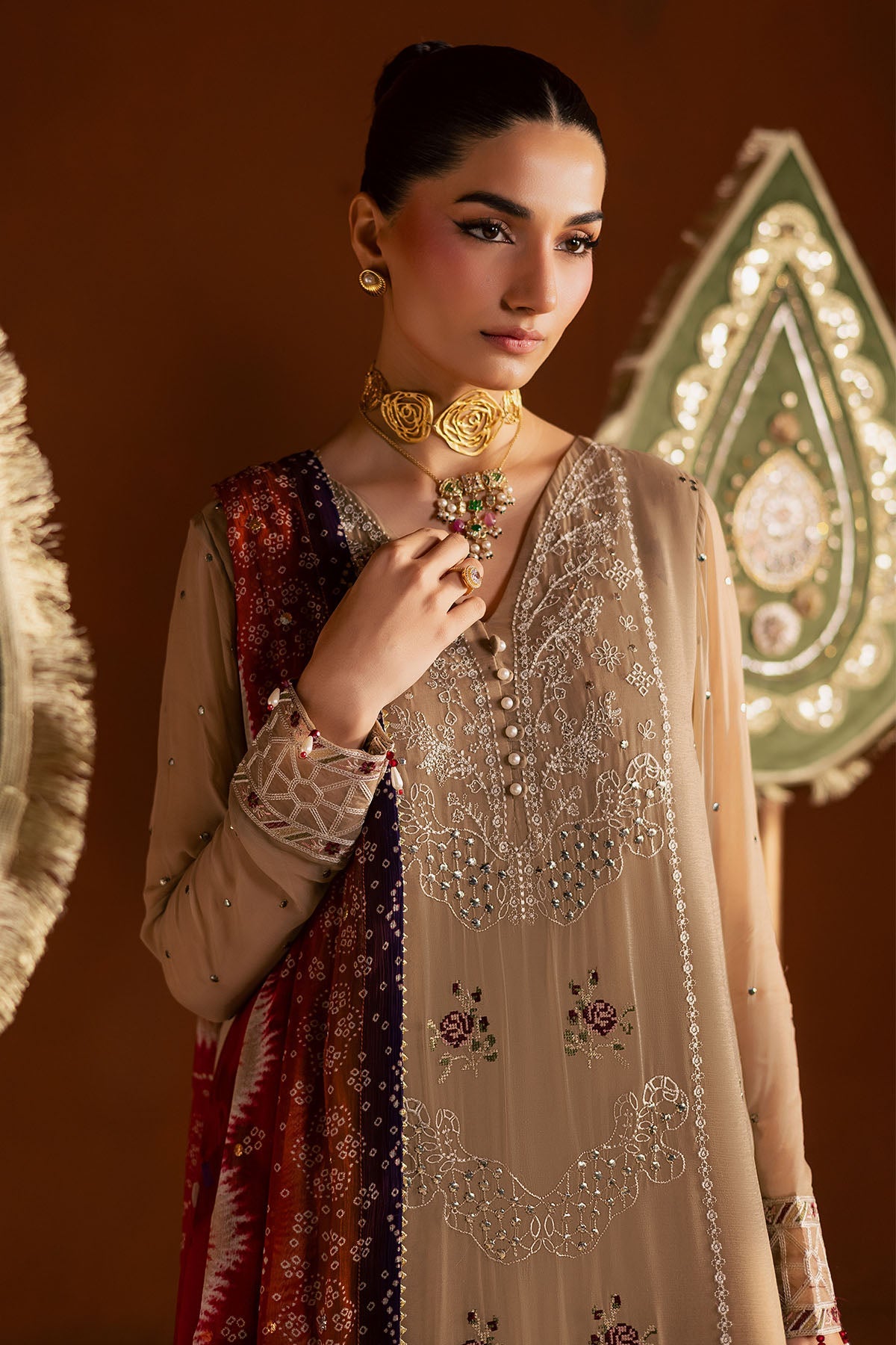 Nureh | Mukeshkari Formals | MK-22 - Formal Dress - available at Maria Faisal in UK and USA.