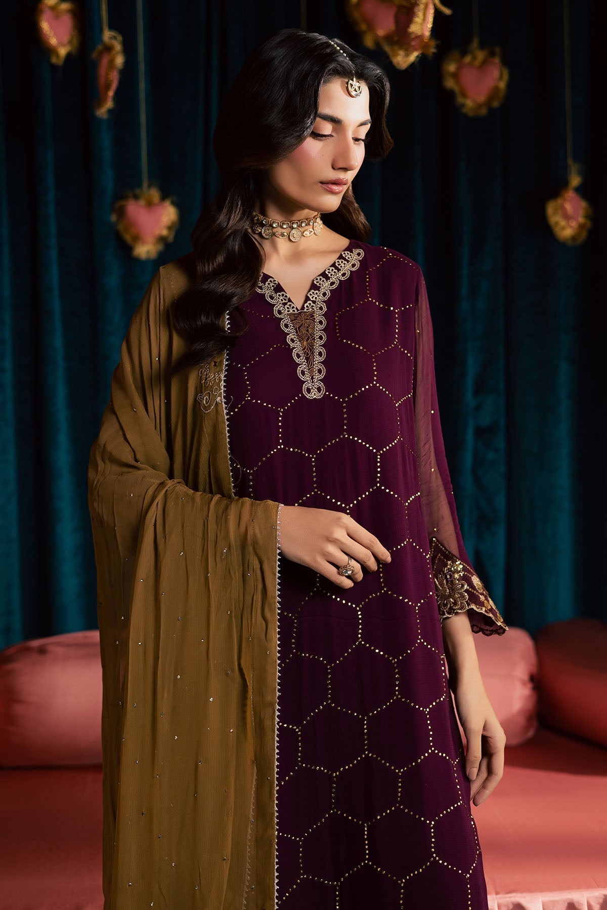 Nureh | Mukeshkari Formals | MK-21 - Formal Dress - available at Maria Faisal in UK and USA.