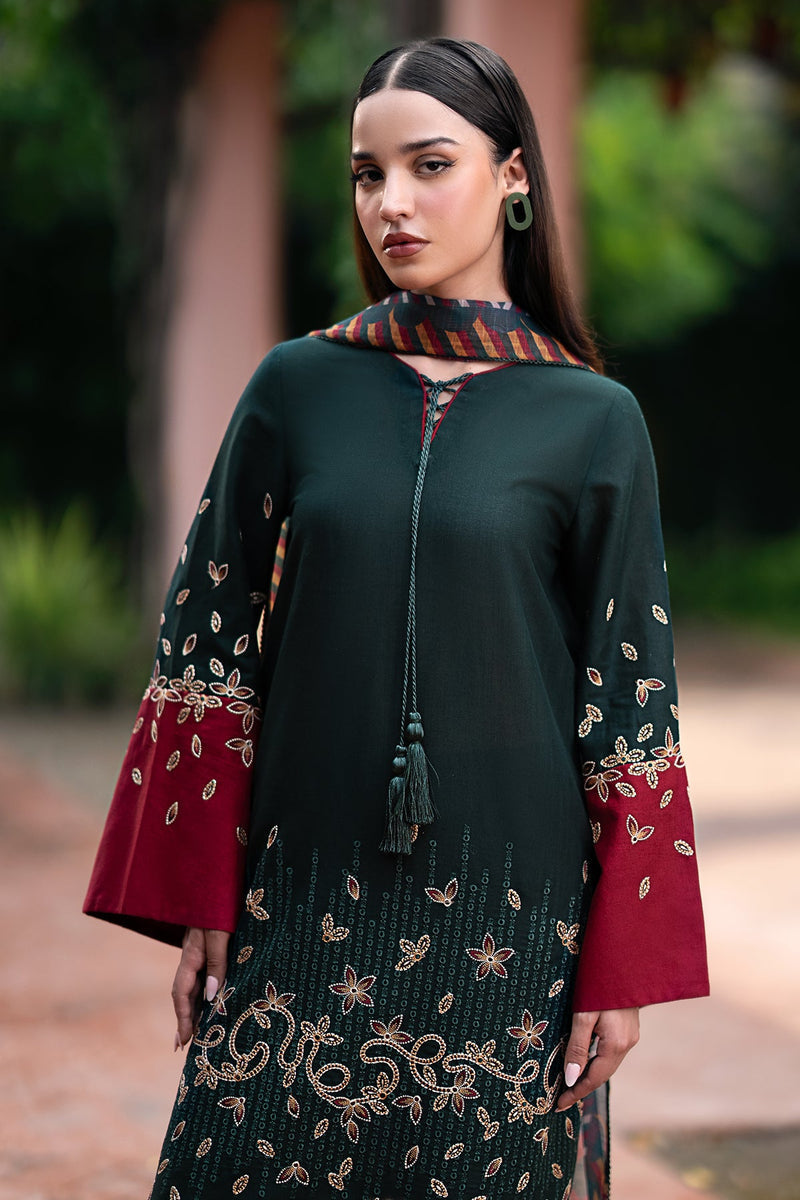 Jazmin | Winter Edition 24 | KHADDAR UW-0071 - Designer Dress with Intricate embroidery and embellishments. Shop elegent wedding dress at Maria Faisal.