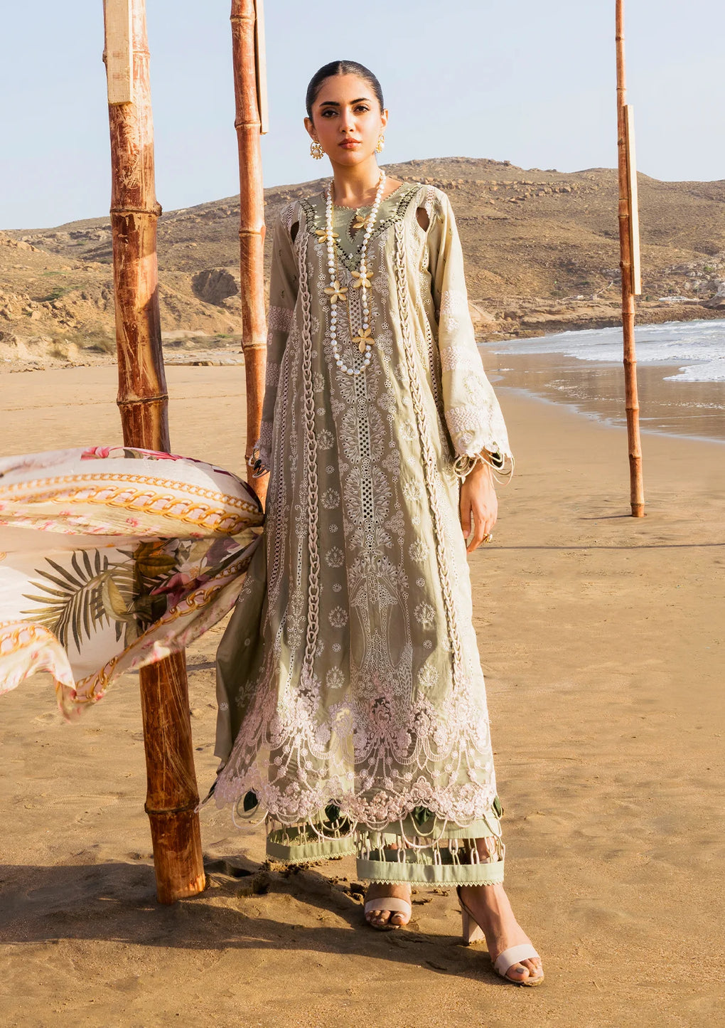 Elaf Premium | Hai Kuch Festive Lawn 24 | EHK-08 Pur Shokh - Designer Dress with Intricate embroidery and embellishments. Shop elegent wedding dress at Maria Faisal.