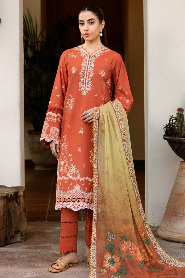 Farasha | Summer Weaves Embroidered Lawn | Orange Petal by Maria Faisal - Registered Vendor of : Farasha - type : Ladies Clothes - 100% original wedding dresses